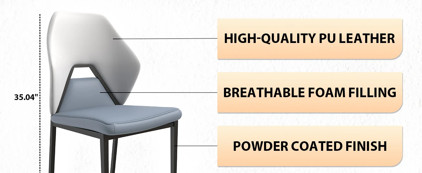 Eclat Collection Modern Dining Chair in Grey