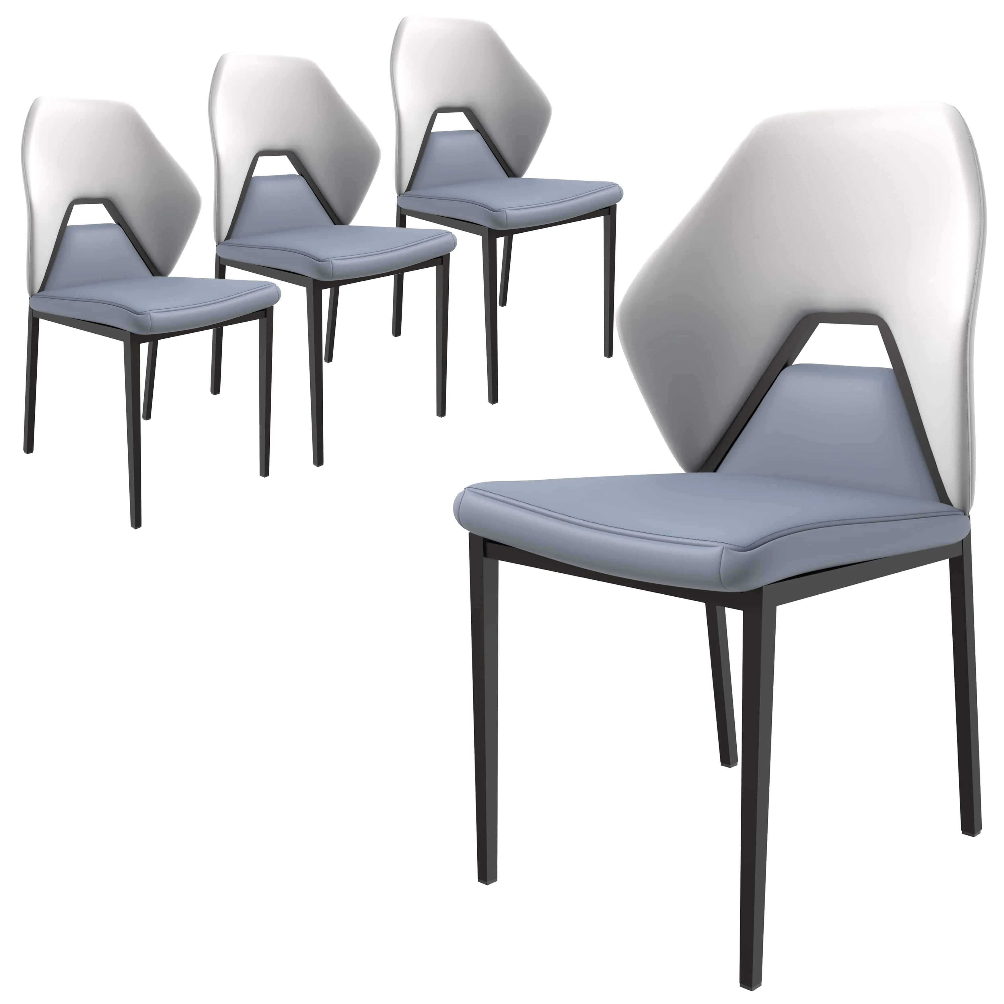 Eclat collection Modern Dining Chair in Grey Set of 4