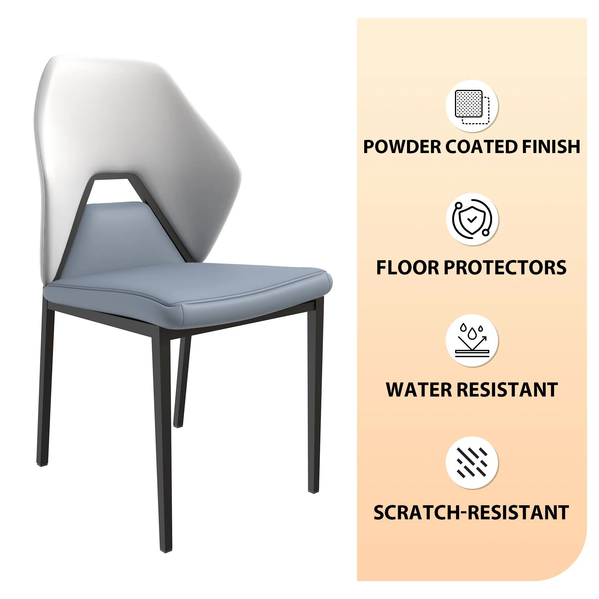 Eclat collection Modern Dining Chair in Grey Set of 4