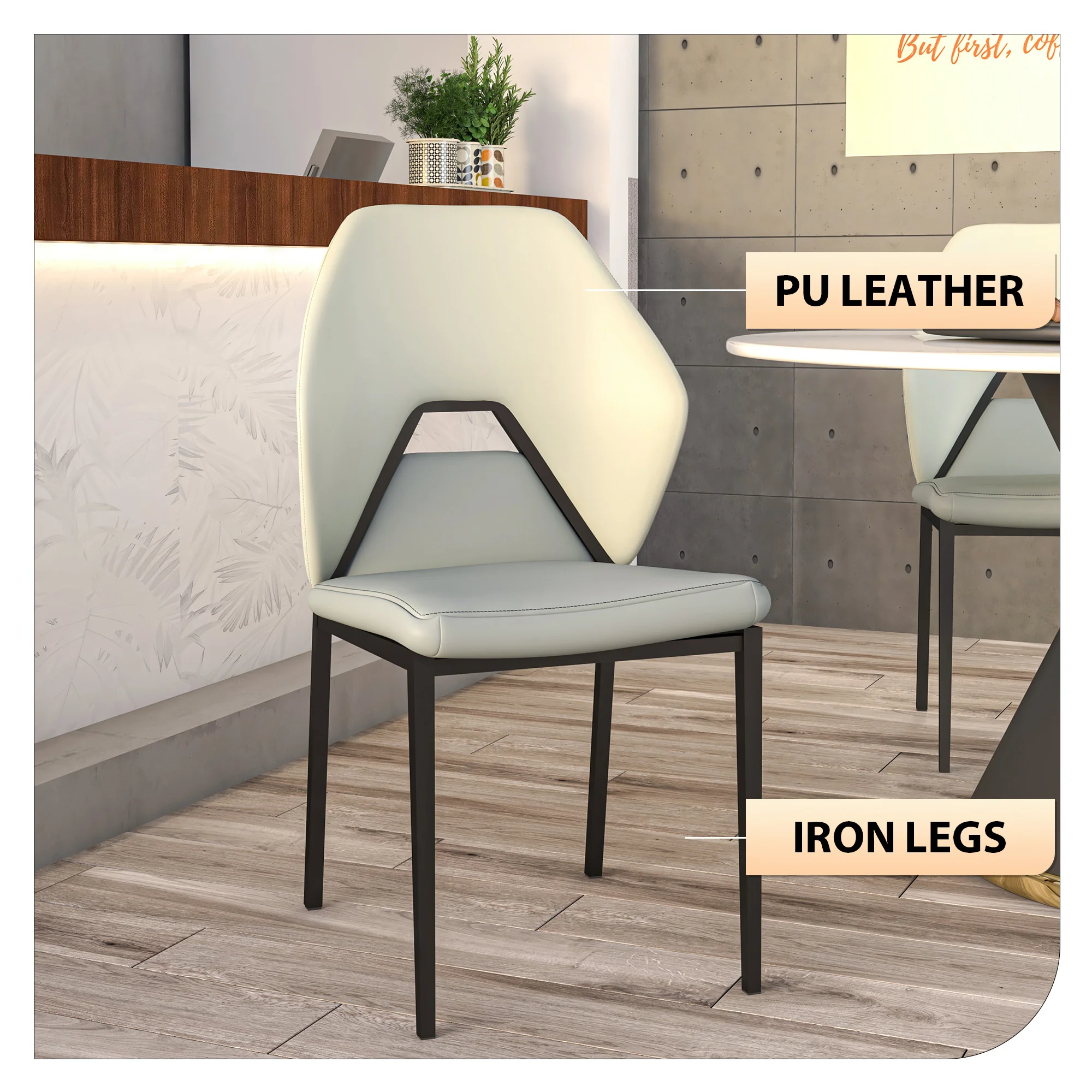 Eclat Collection Modern Dining Chair in White