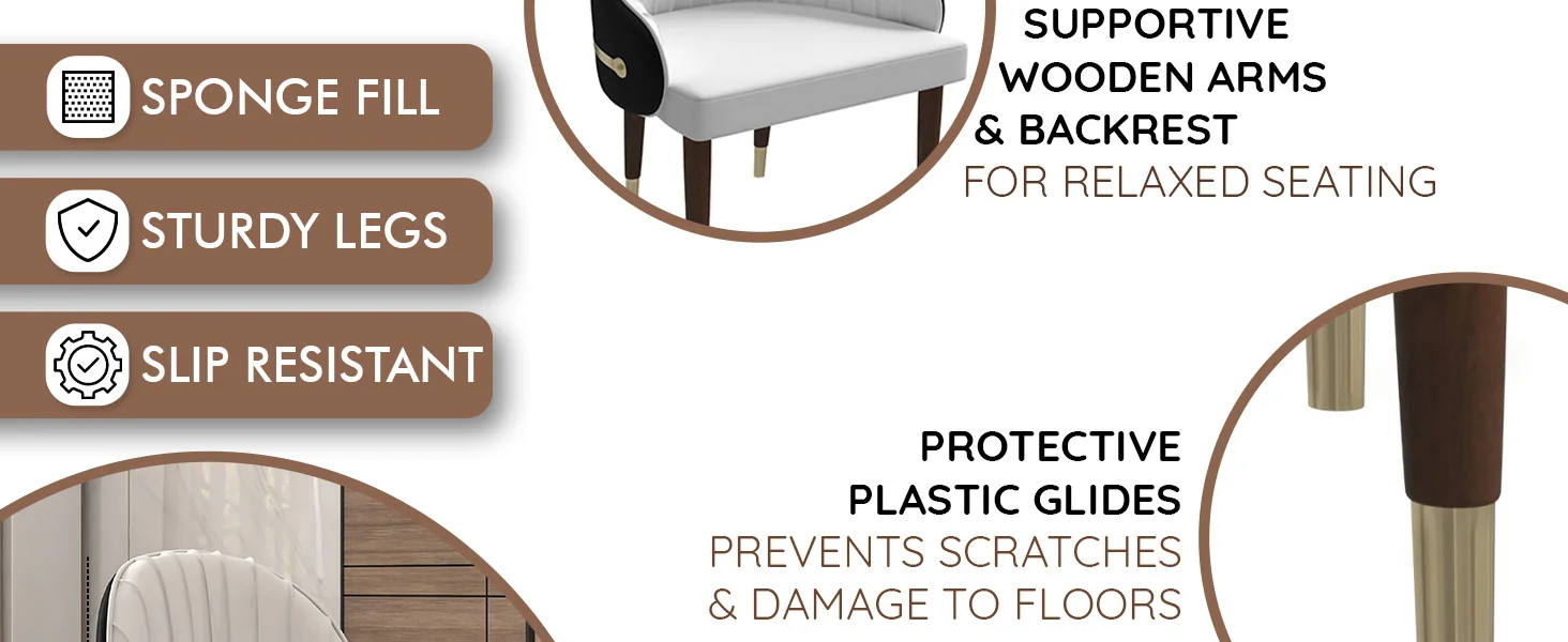 Elara Collection Wooden Dining Chair in Black/White