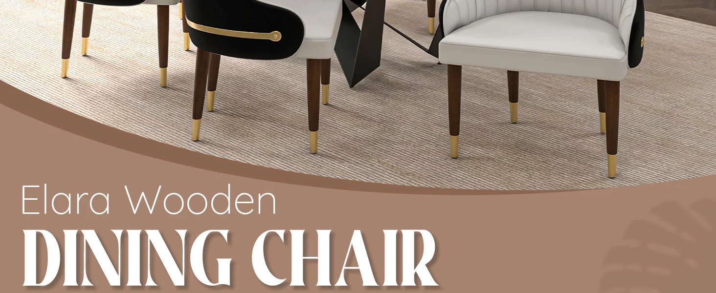 Elara Collection Wooden Dining Chair in Black/White