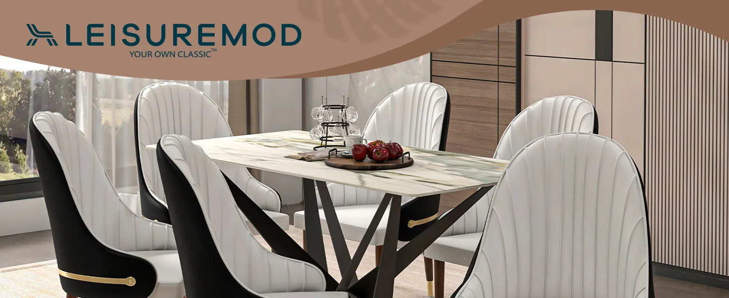 Elara Collection Wooden Dining Chair in Black/White