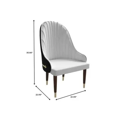 Elara Collection Wooden Dining Chair in Black/White