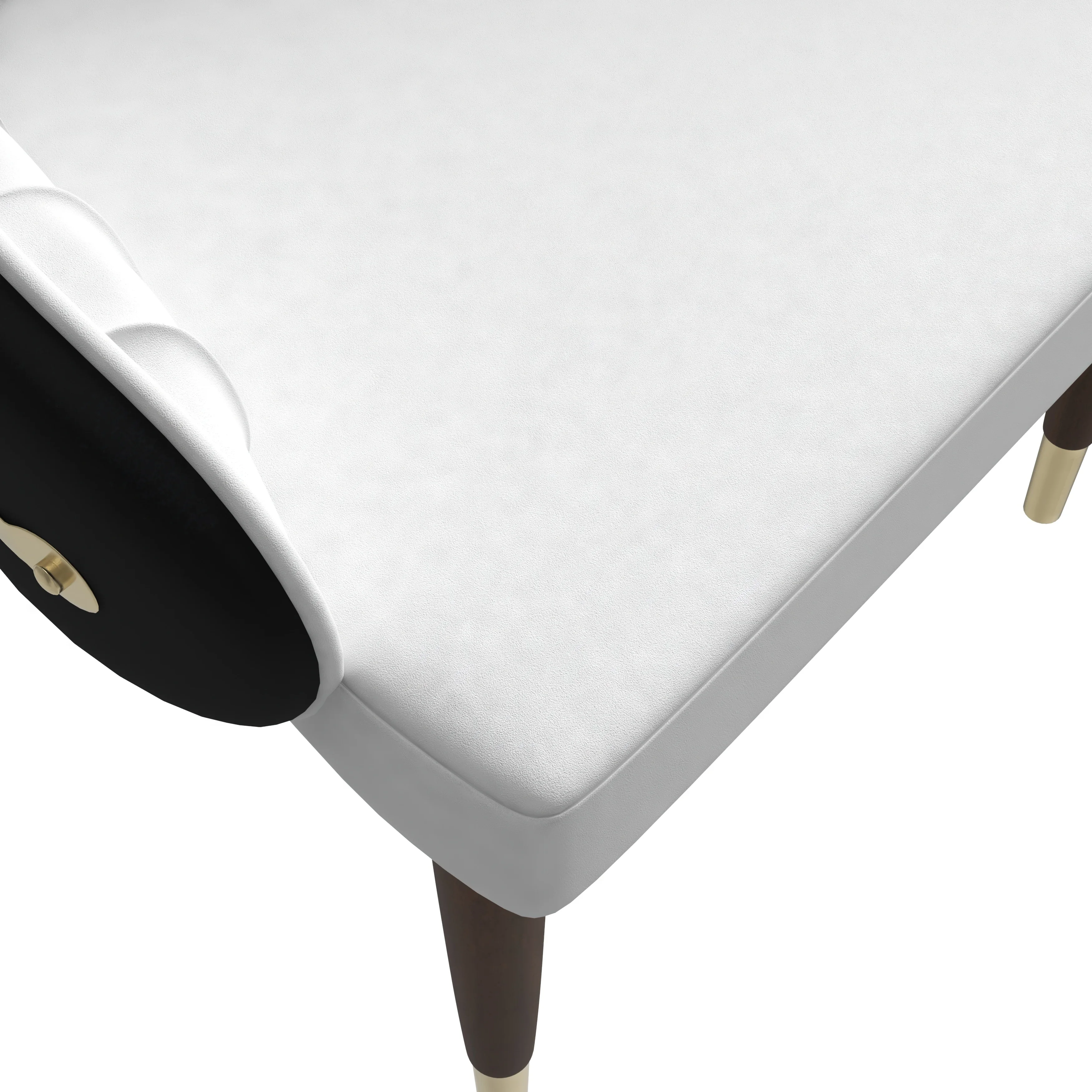 Elara Collection Wooden Dining Chair in Black/White Set of 2