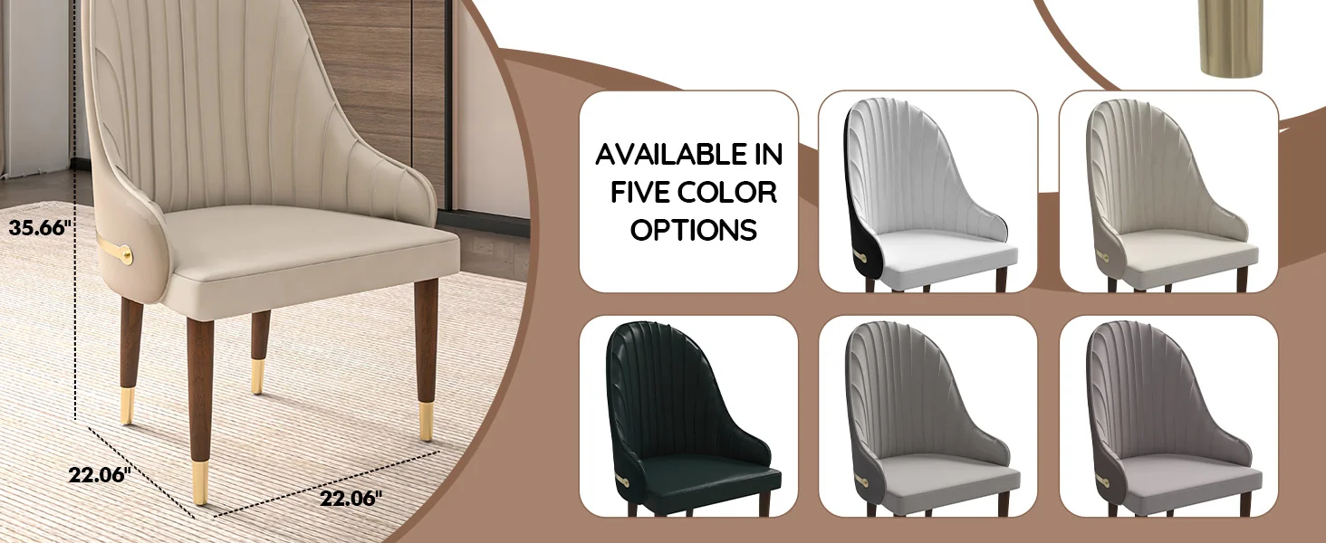 Elara Collection Wooden Dining Chair in Cream