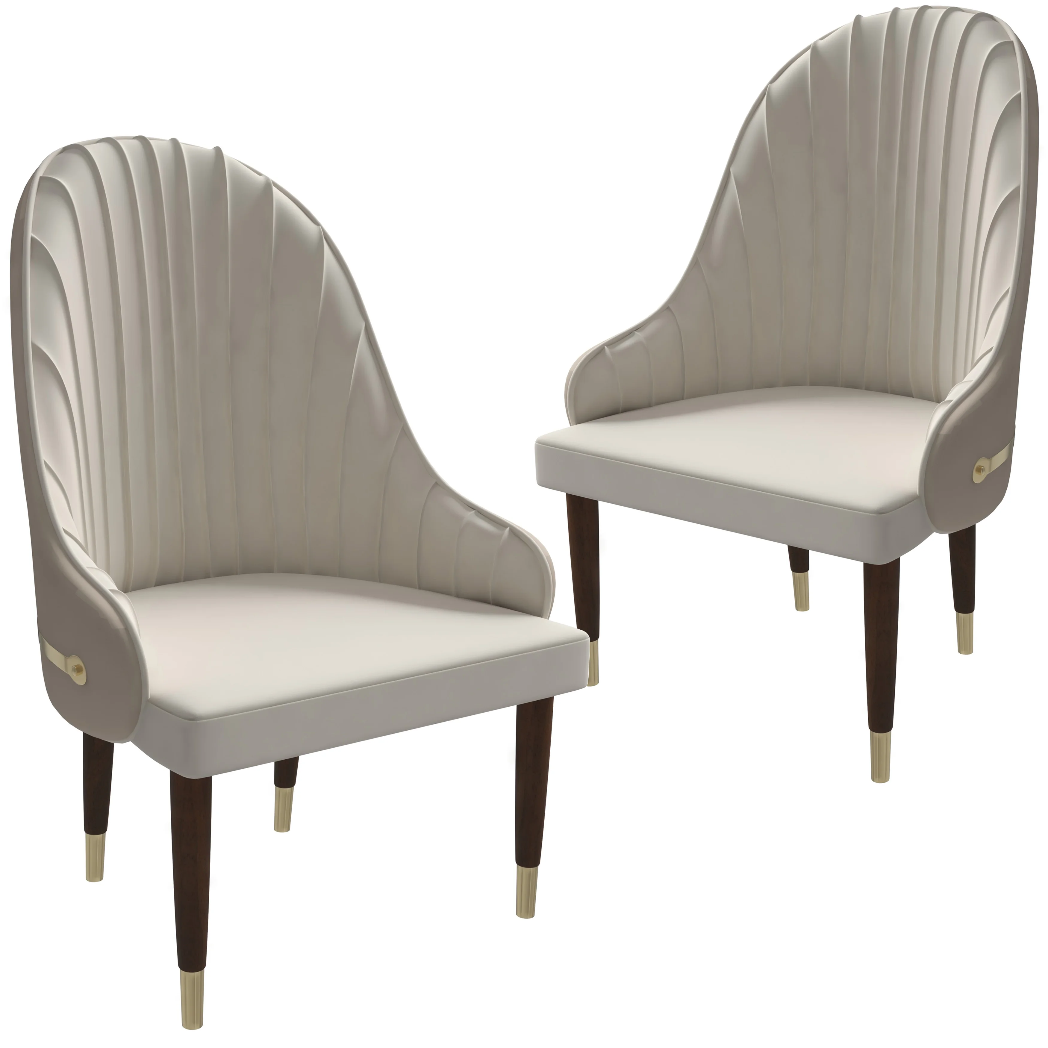 Elara Collection Wooden Dining Chair in Cream Set of 2