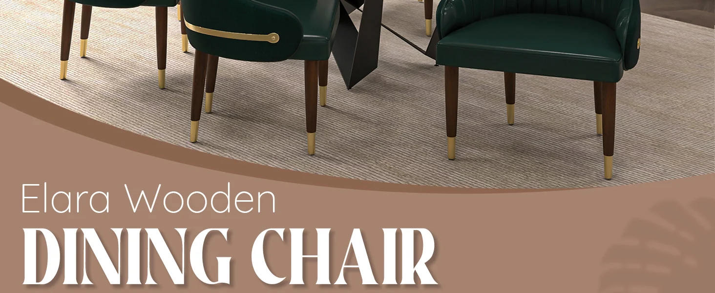 Elara Collection Wooden Dining Chair in Two-Tone Green