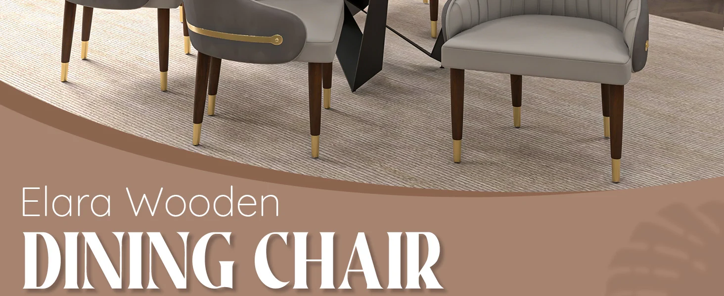 Elara Collection Wooden Dining Chair in Two-Tone Grey