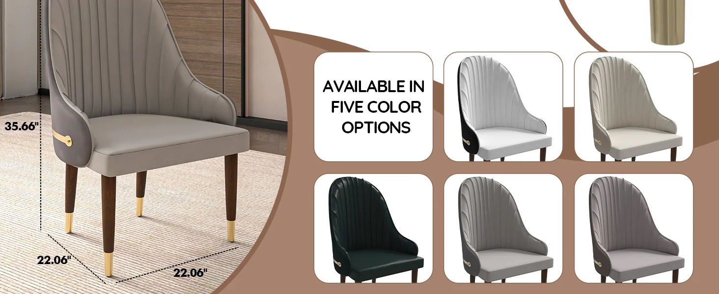 Elara Collection Wooden Dining Chair in Two-Tone Grey