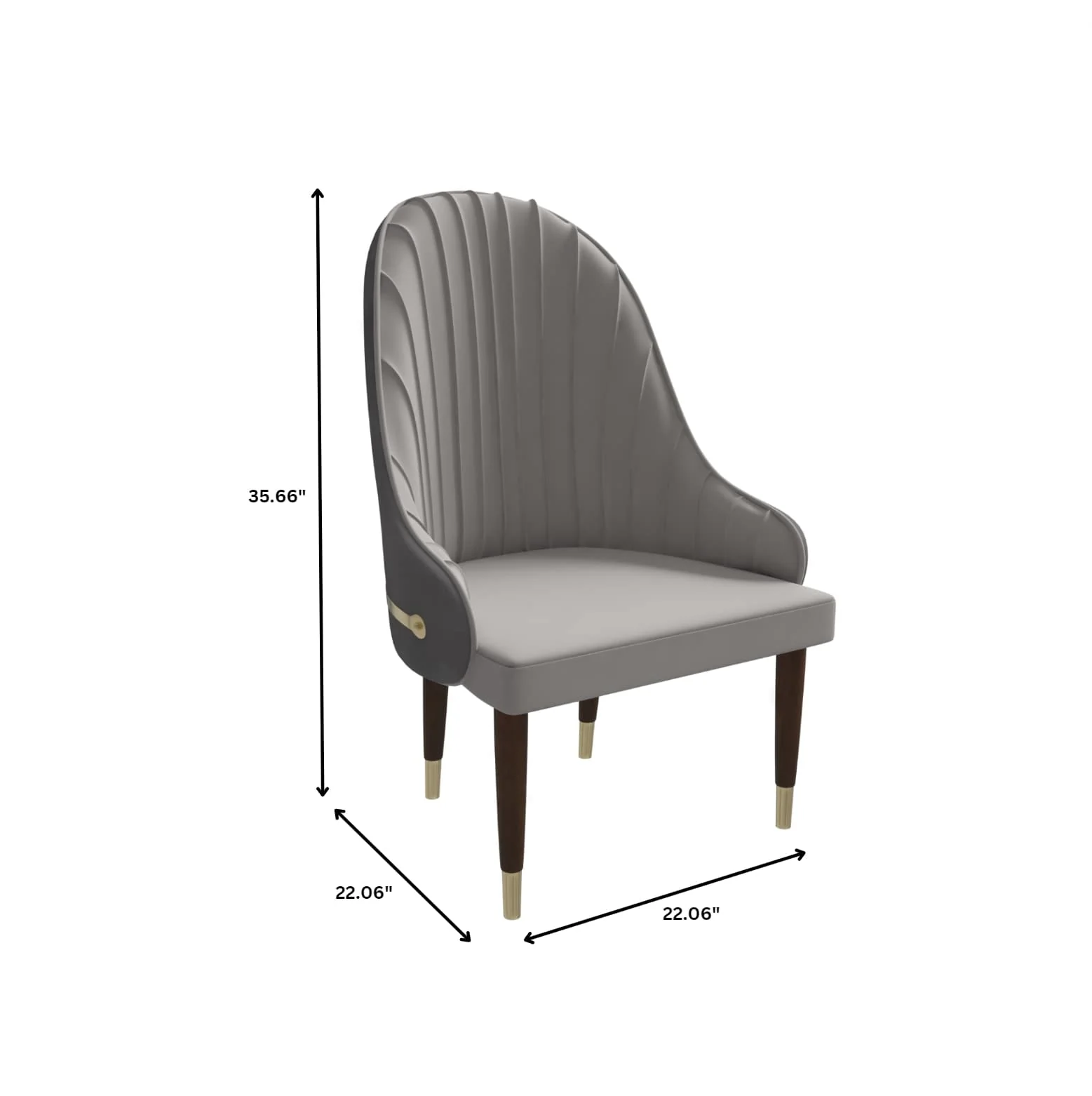 Elara Collection Wooden Dining Chair in Two-Tone Grey