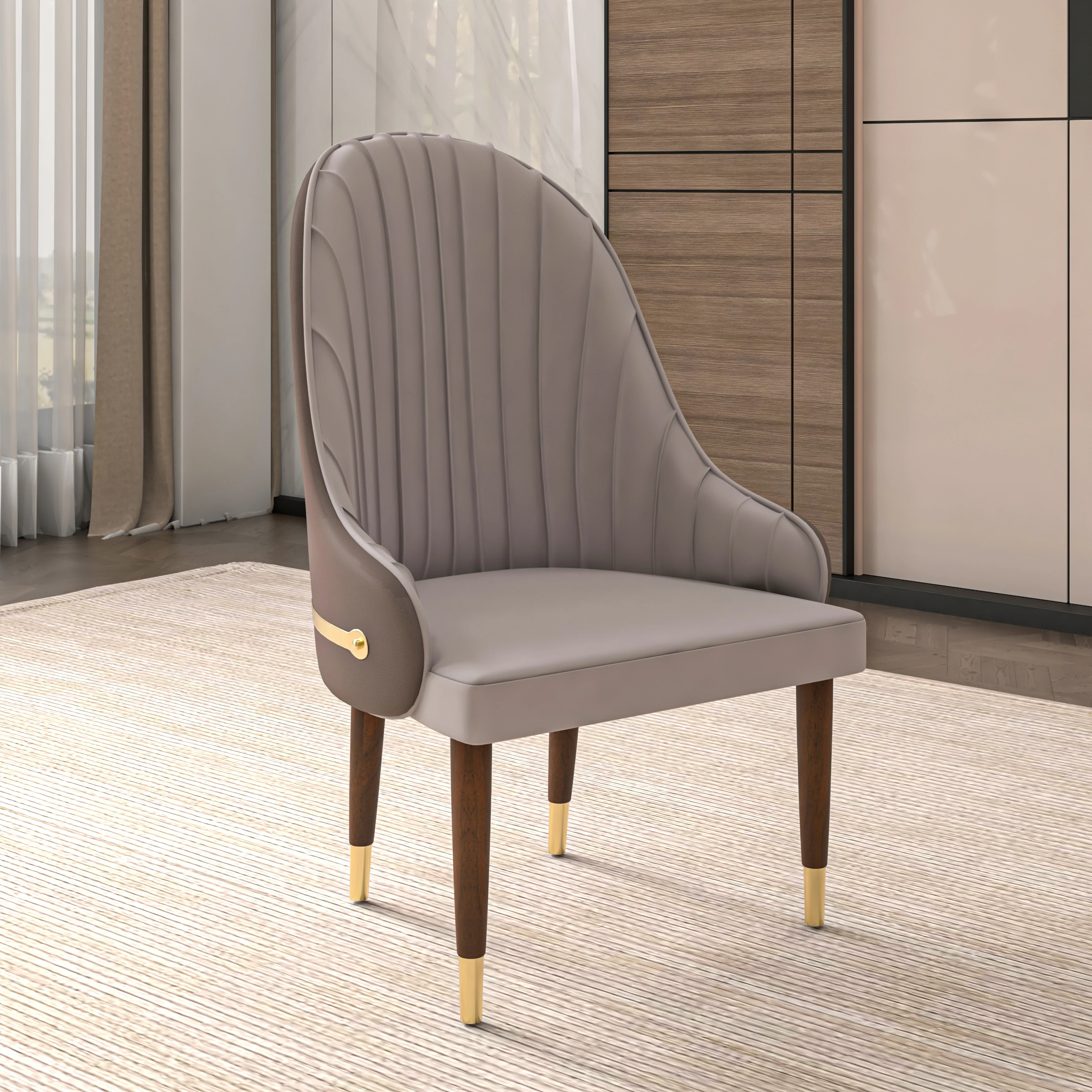 Elara Collection Wooden Dining Chair in Two-Tone Toupe