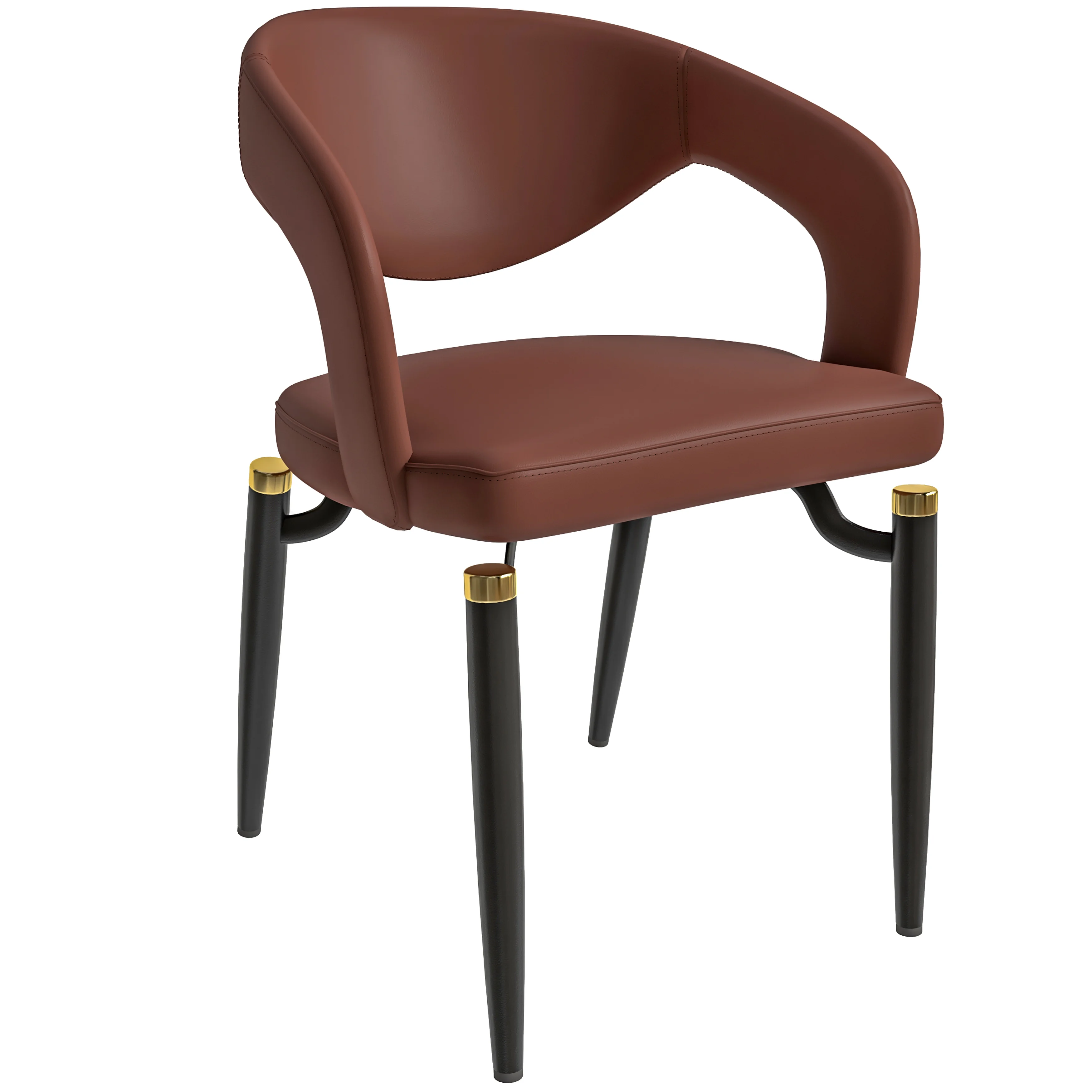 Entice Collection Modern Dining Chair Set of 2 in Brown