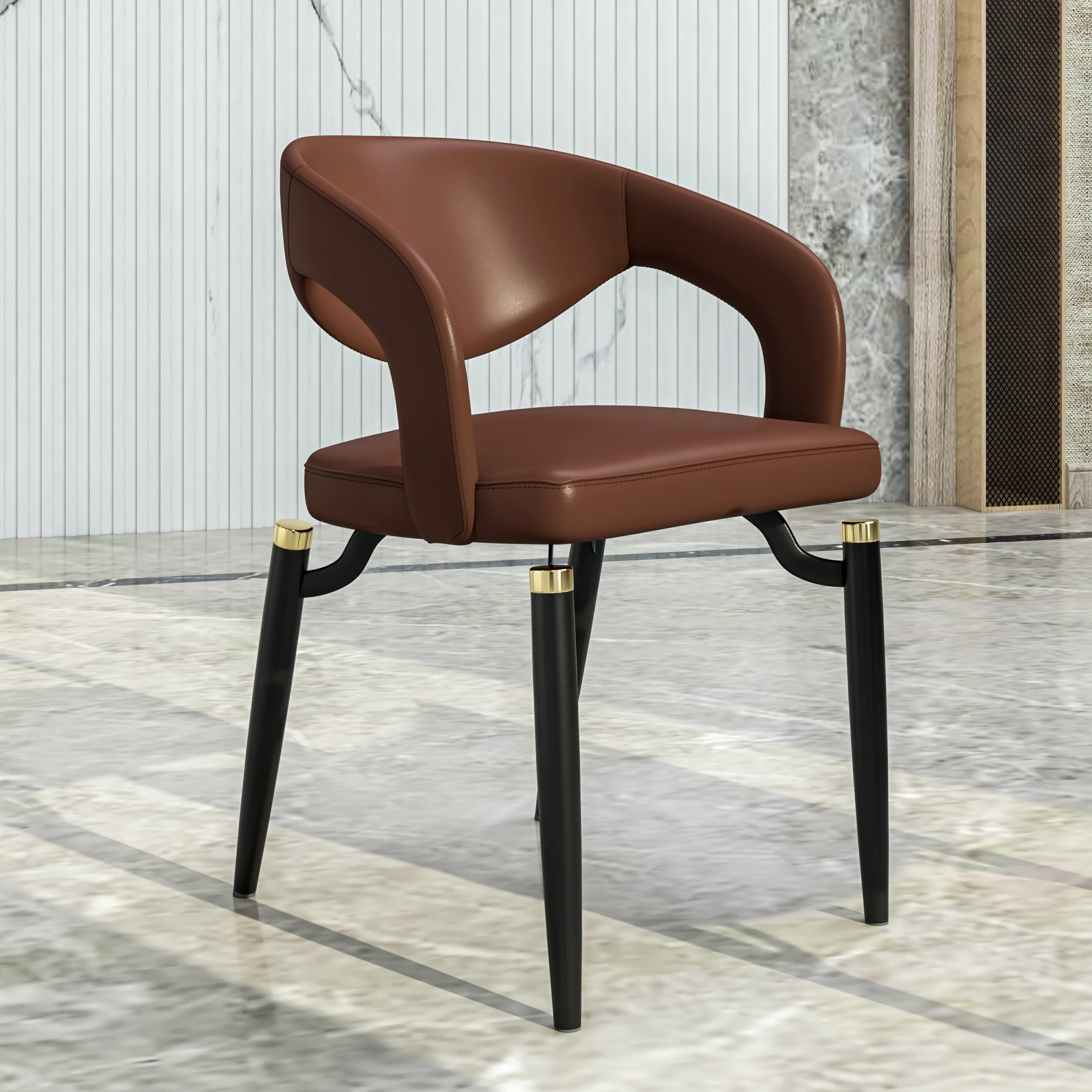 Entice Collection Modern Dining Chair Set of 4 in Brown