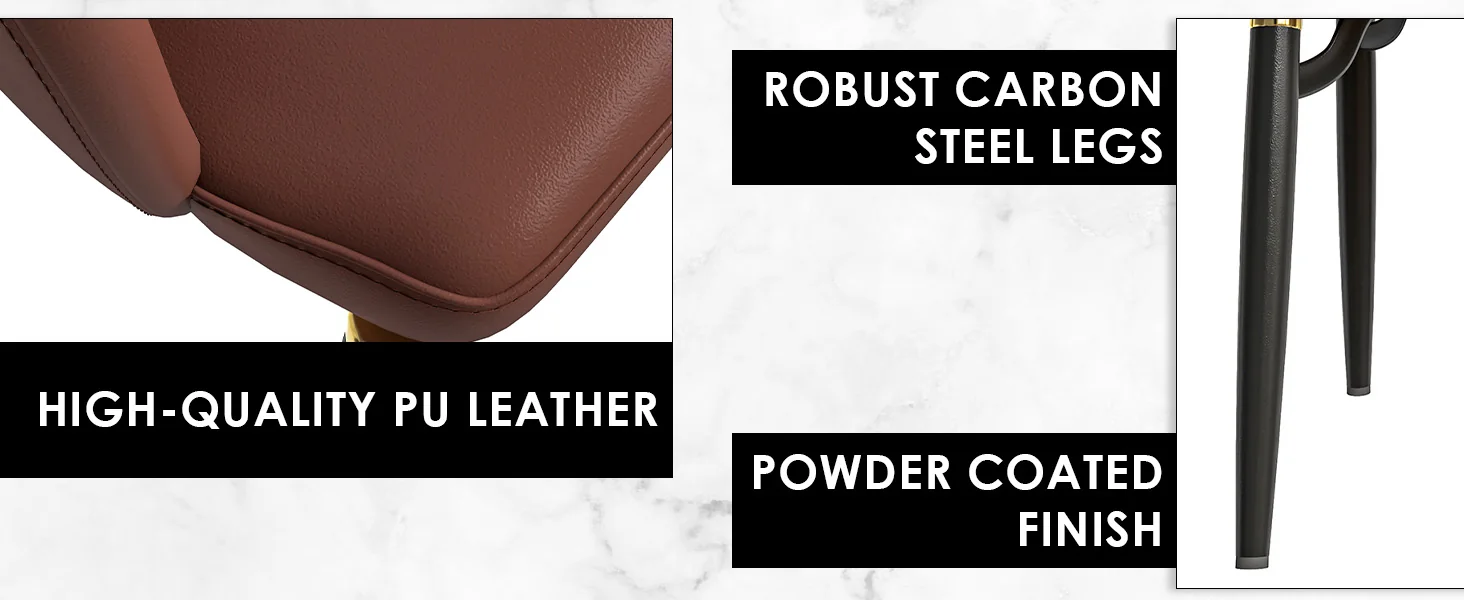 Entice Collection Modern Dining Chair Set of 4 in Brown