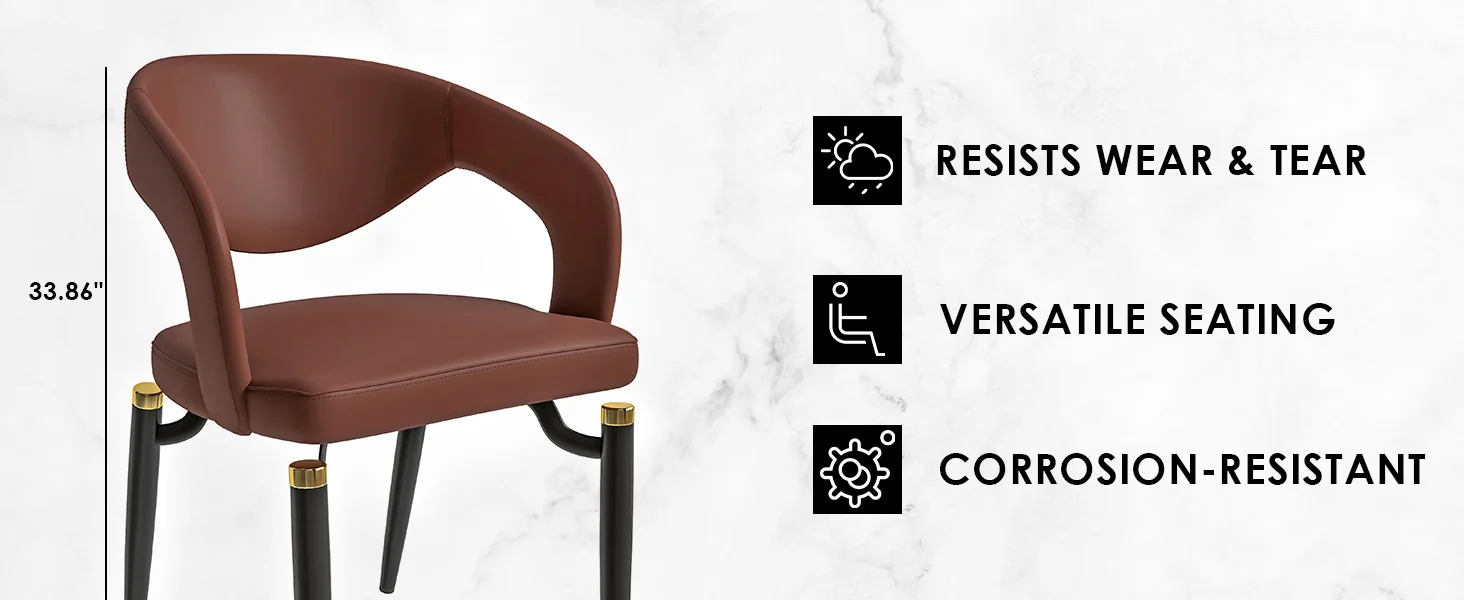 Entice Collection Modern Dining Chair Set of 4 in Brown