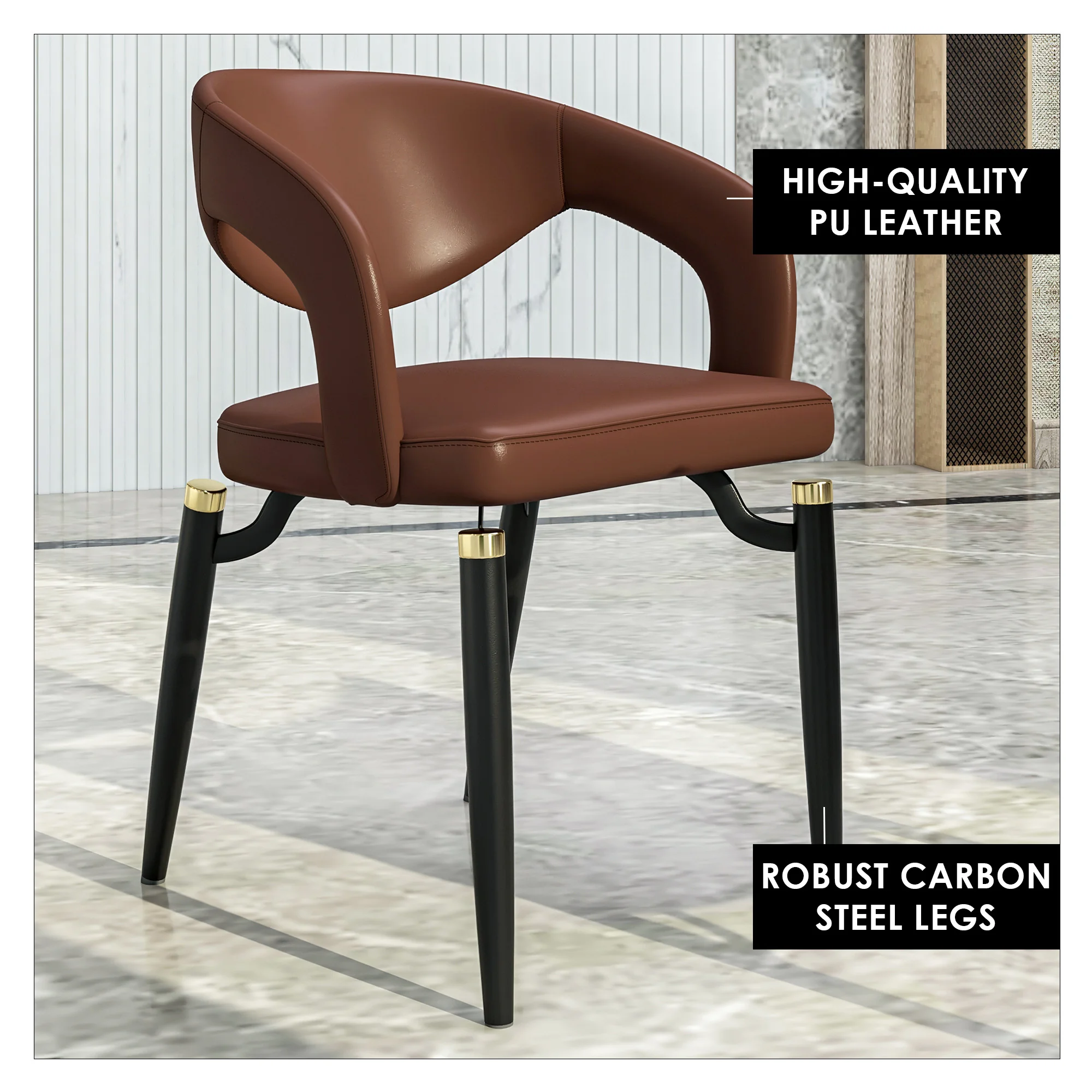 Entice Collection Modern Dining Chair Set of 4 in Brown