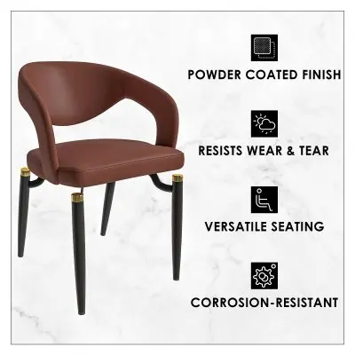 Entice Collection Modern Dining Chair Set of 4 in Brown