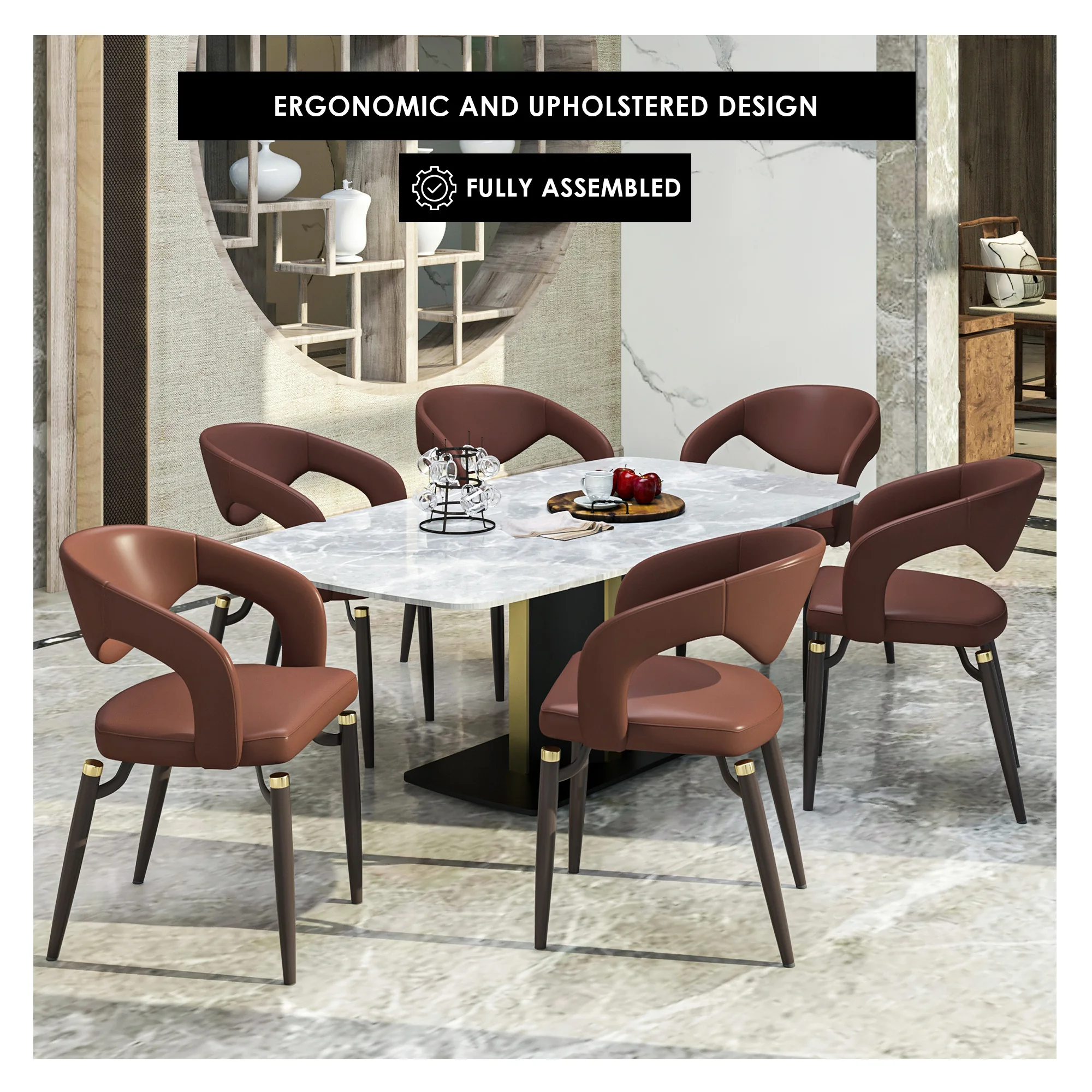 Entice Collection Modern Dining Chair in Brown