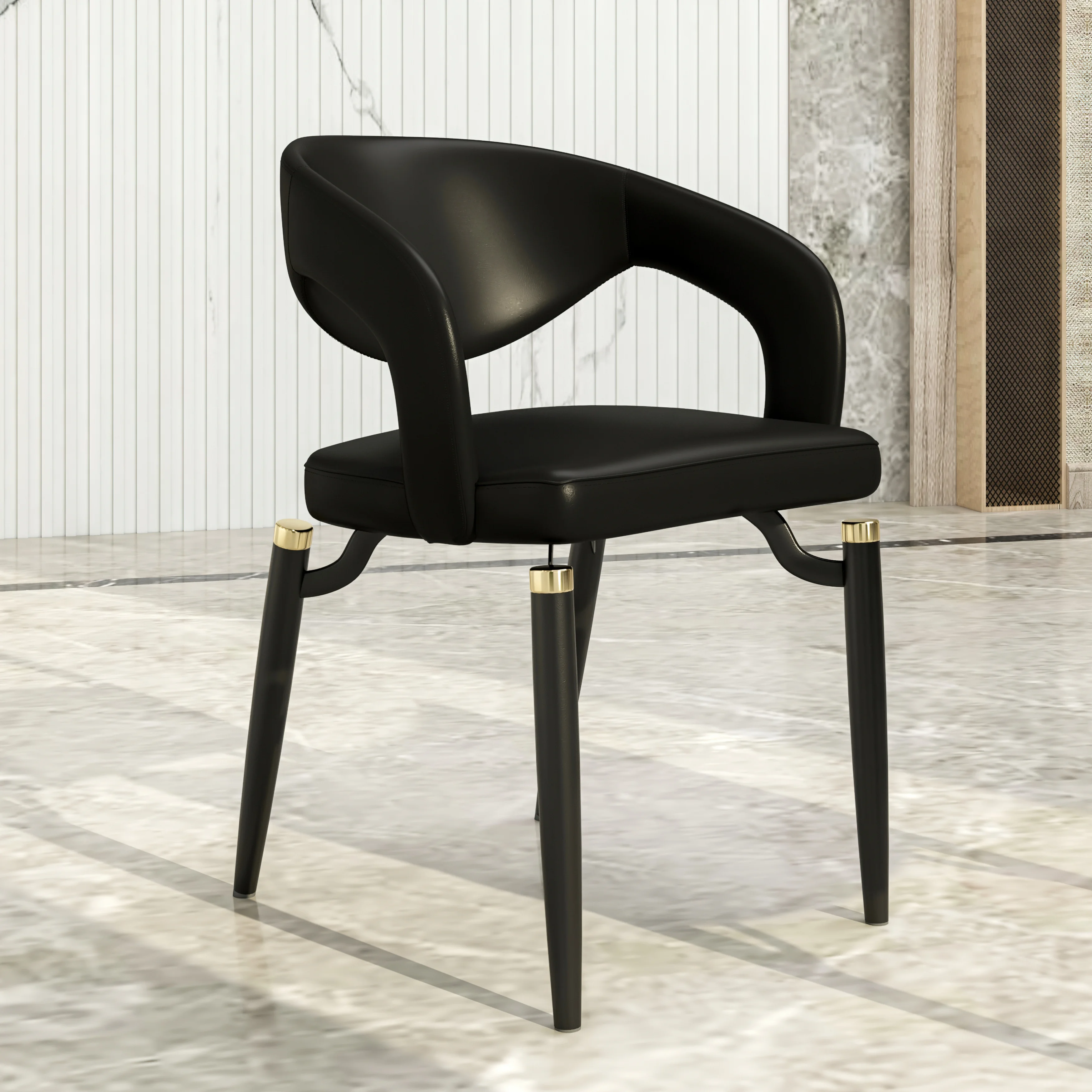 Entice Collection Modern Dining Chair in Charcoal Black