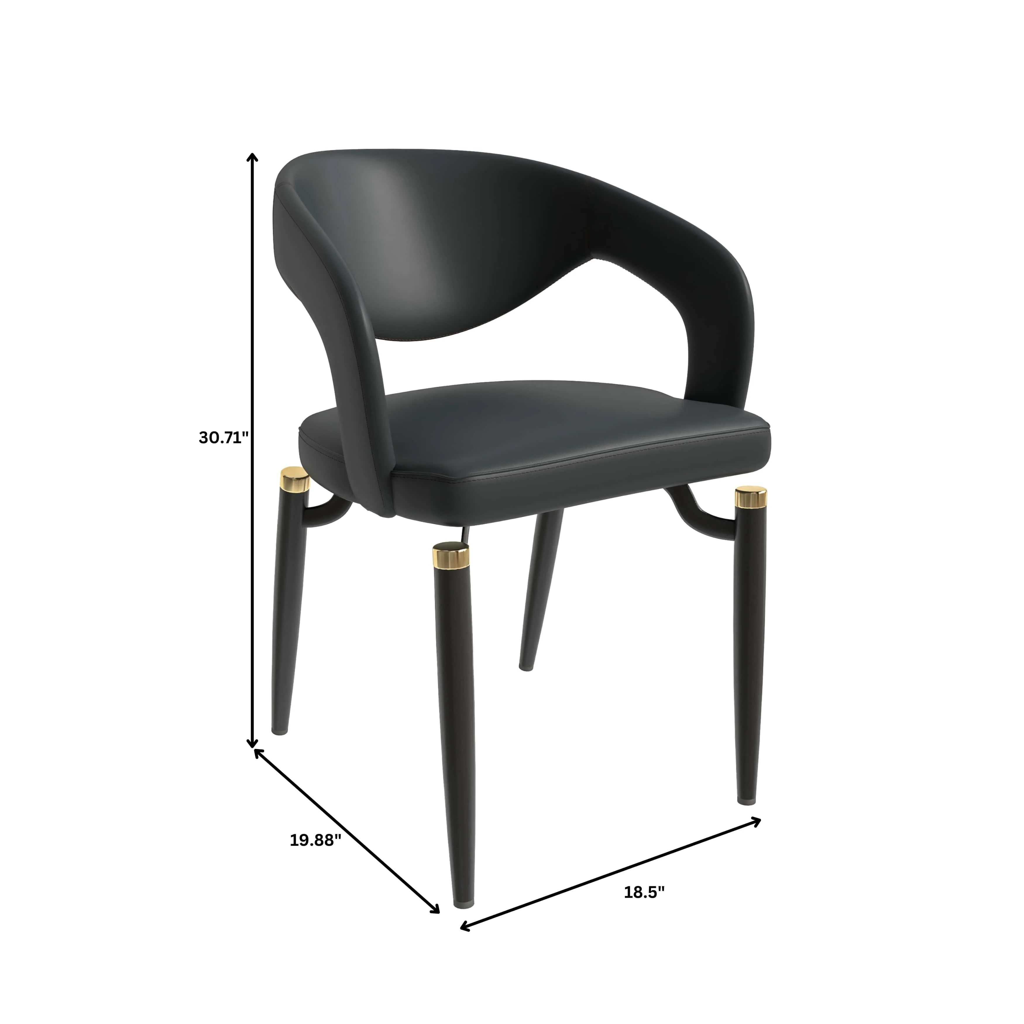 Entice Collection Modern Dining Chair in Charcoal Black