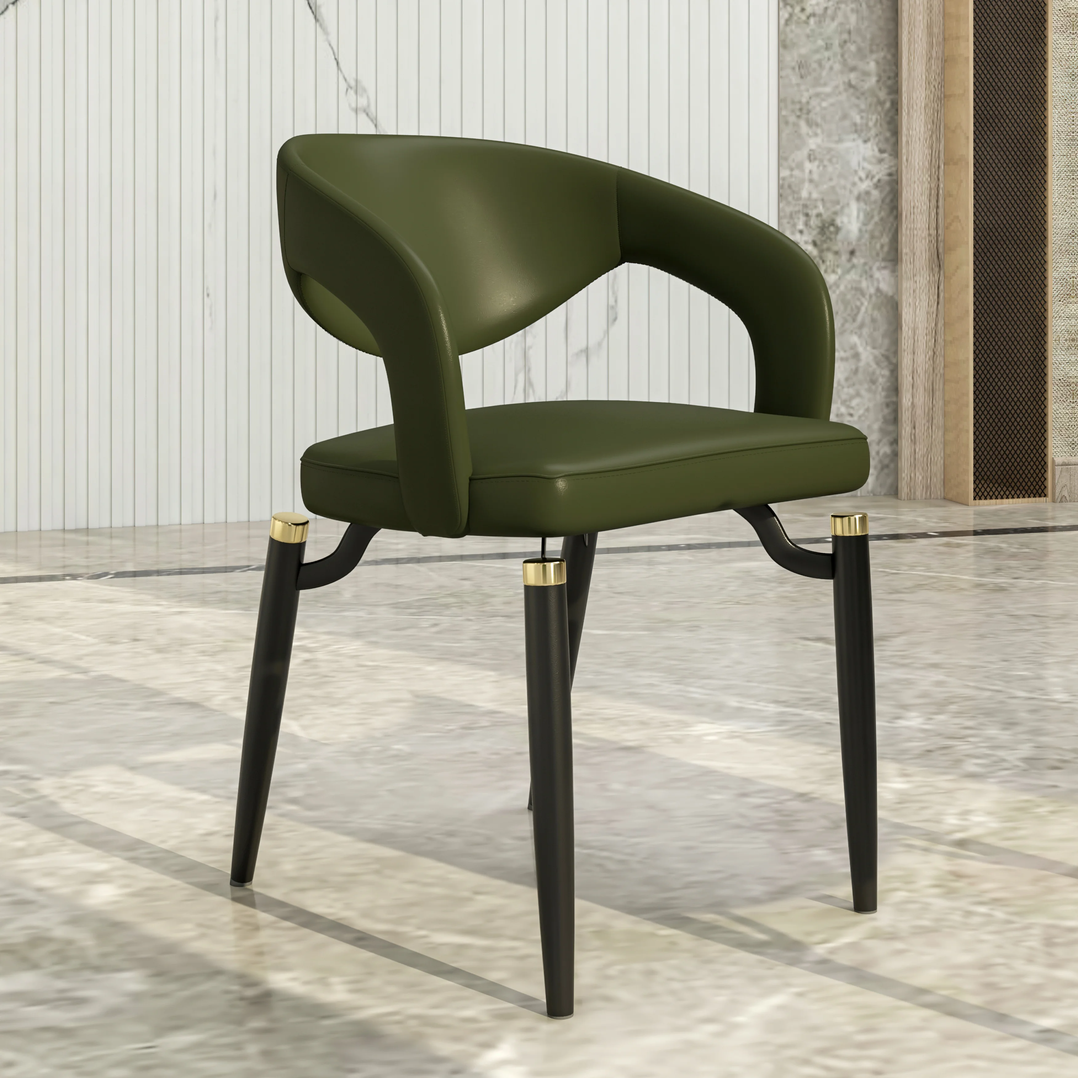 Entice Collection Modern Dining Chair Set of 2 in Green