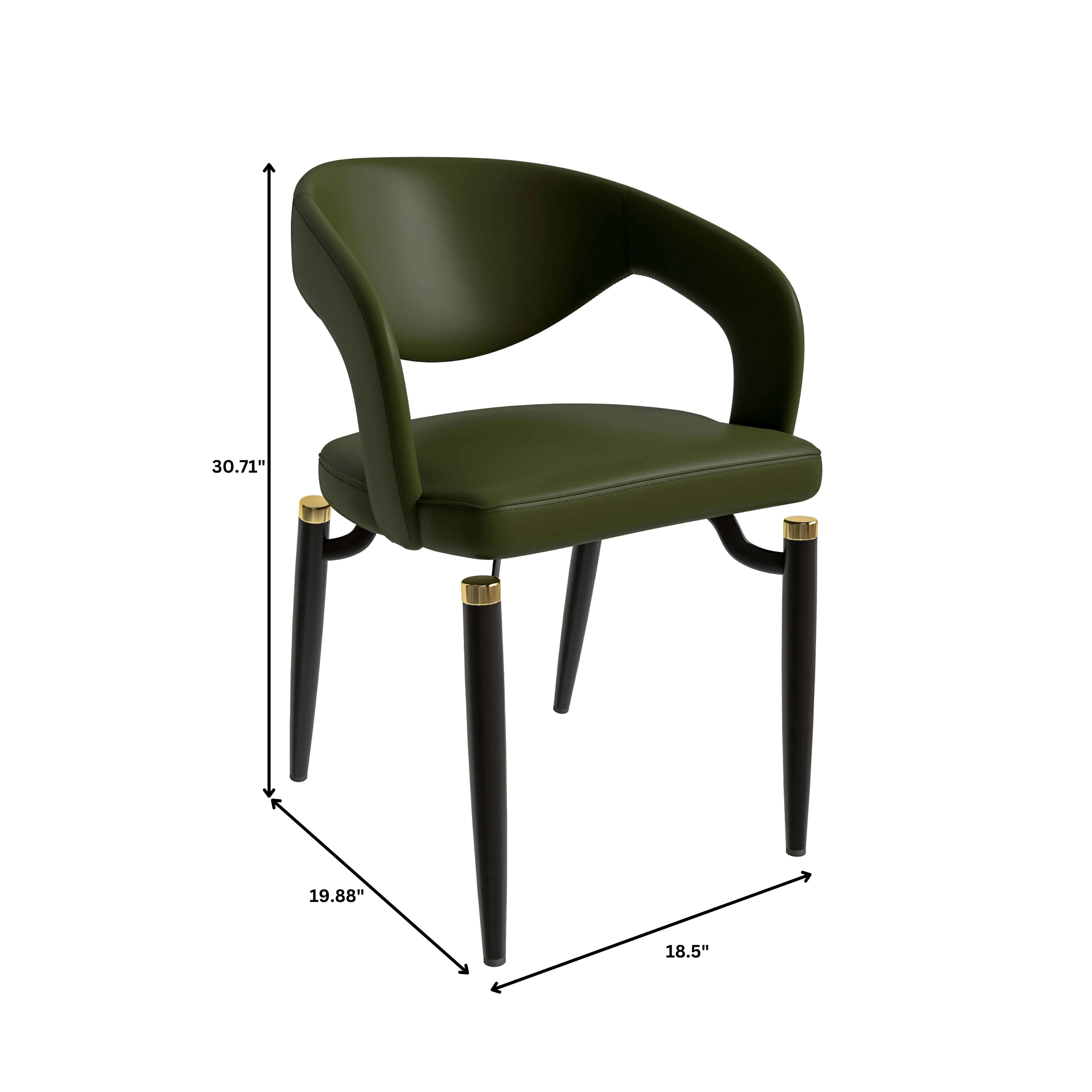 Entice Collection Modern Dining Chair Set of 4 in Green