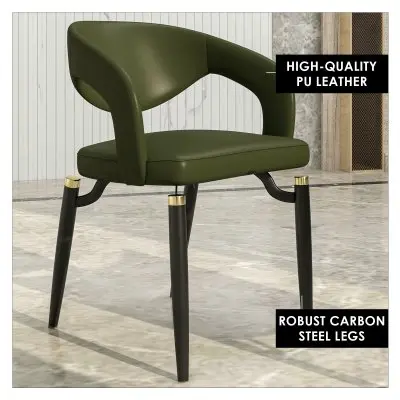 Entice Collection Modern Dining Chair Set of 4 in Green