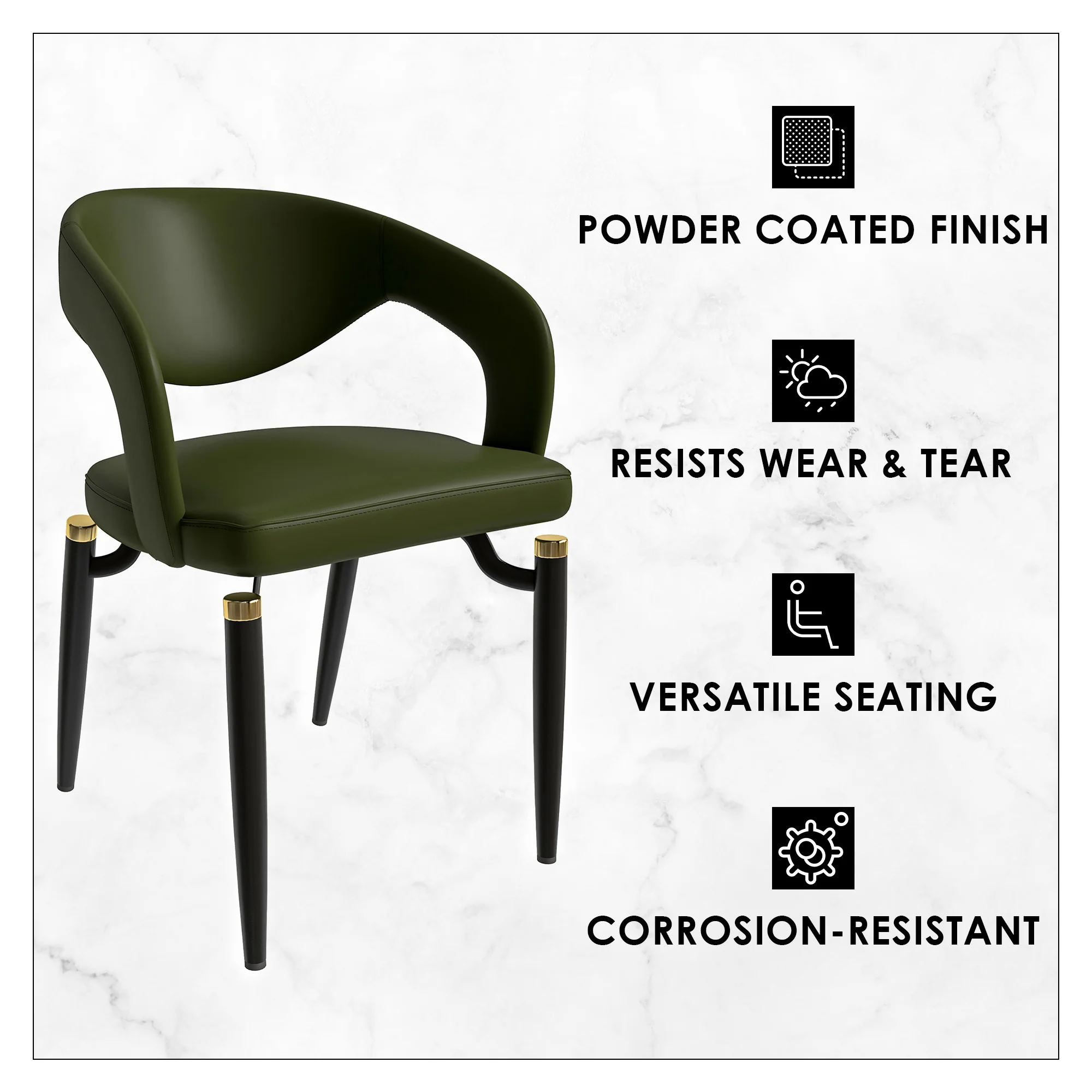 Entice Collection Modern Dining Chair in Green