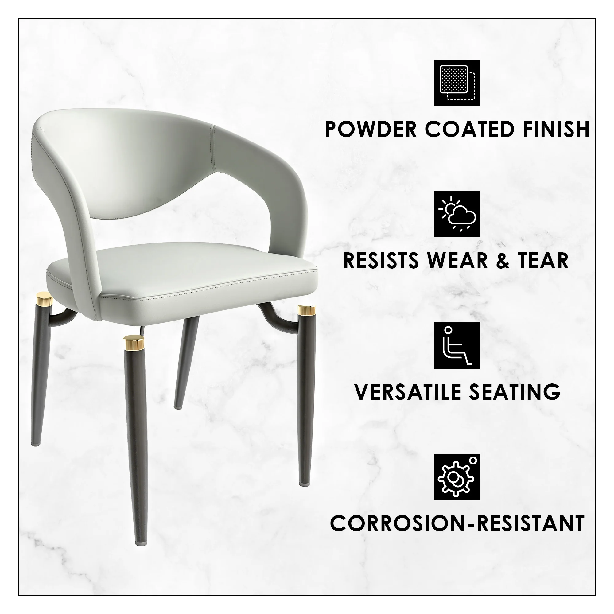 Entice Collection Modern Dining Chair in Grey