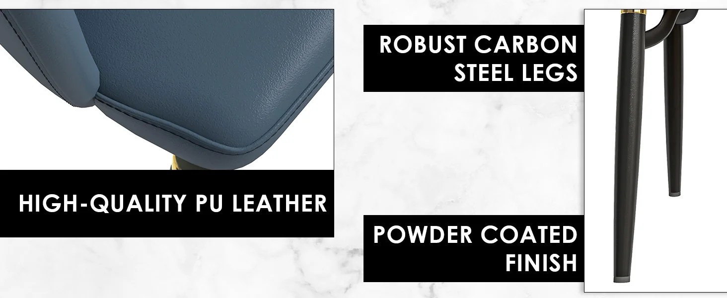 Entice Collection Modern Dining Chair Set of 2 in Blue