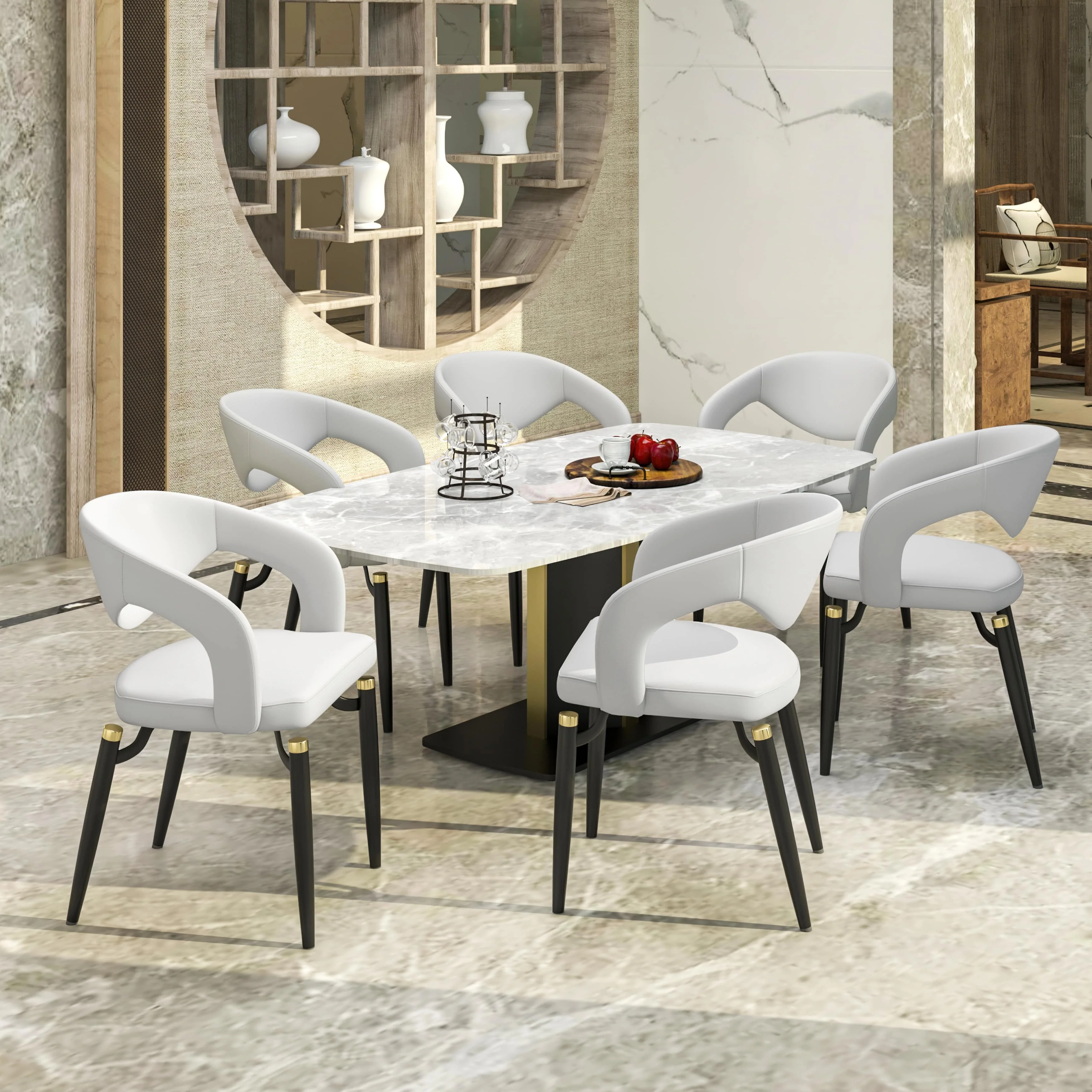 Entice Collection Modern Dining Chair Set of 2 in White