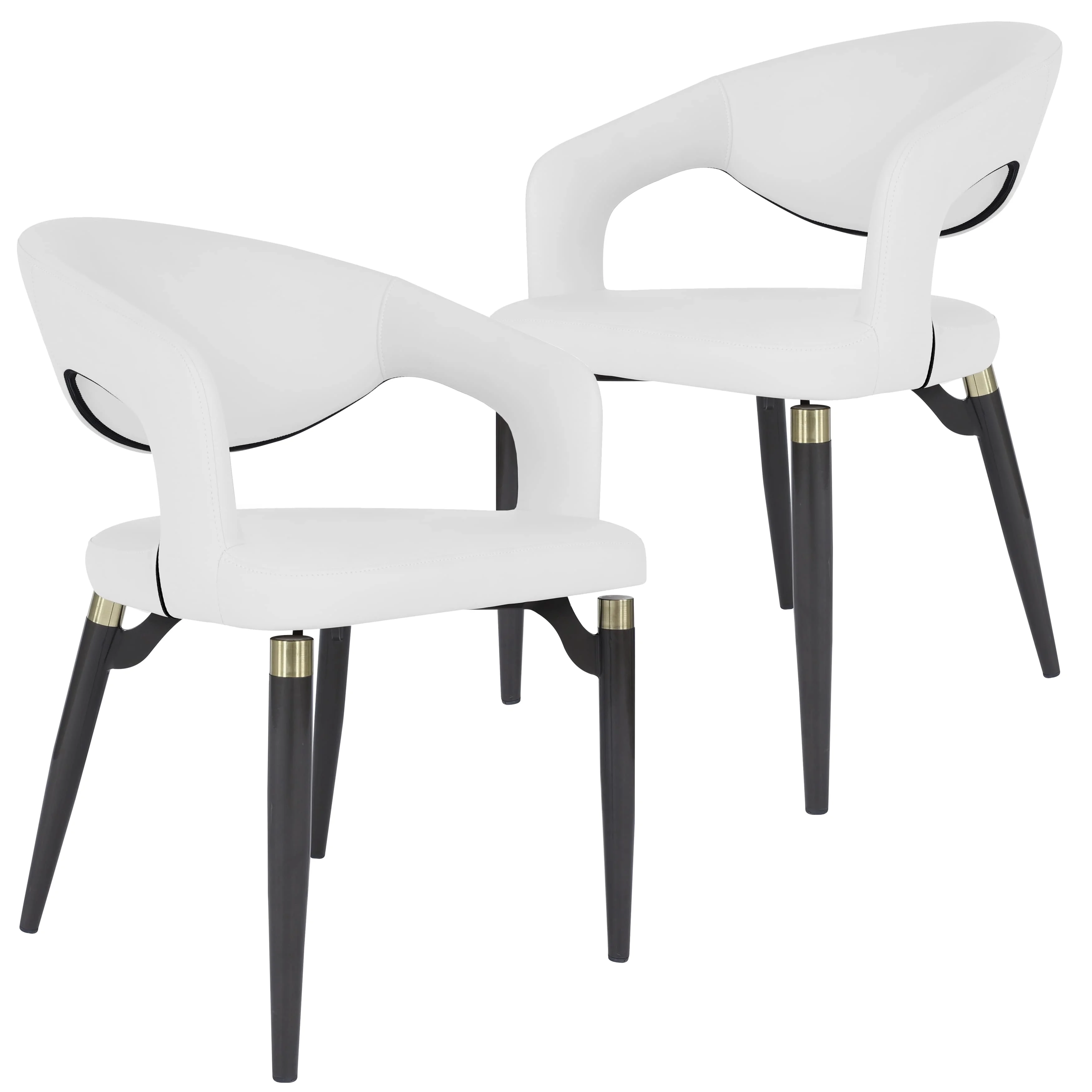 Entice Collection Modern Dining Chair Set of 2 in White
