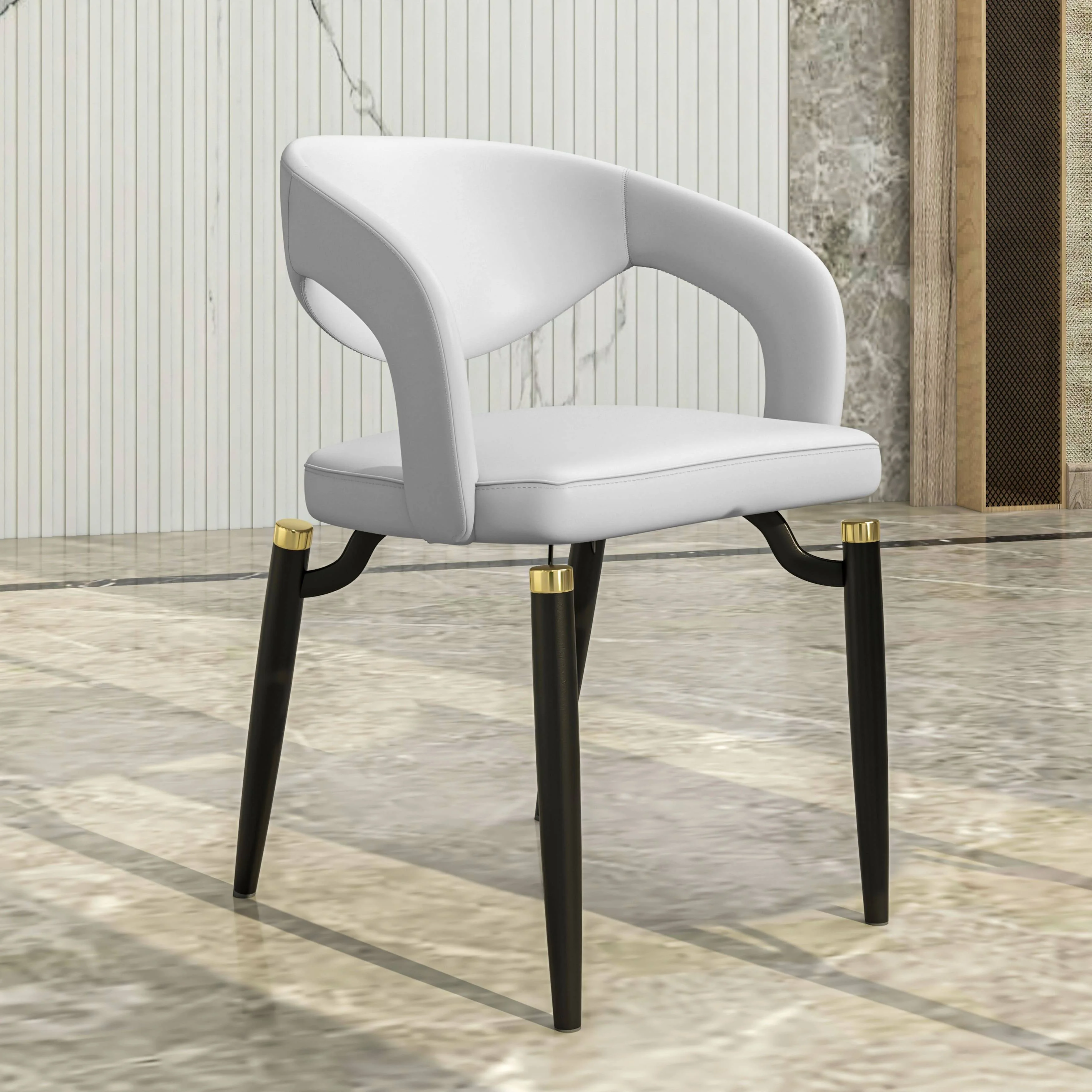 Entice Collection Modern Dining Chair Set of 2 in White