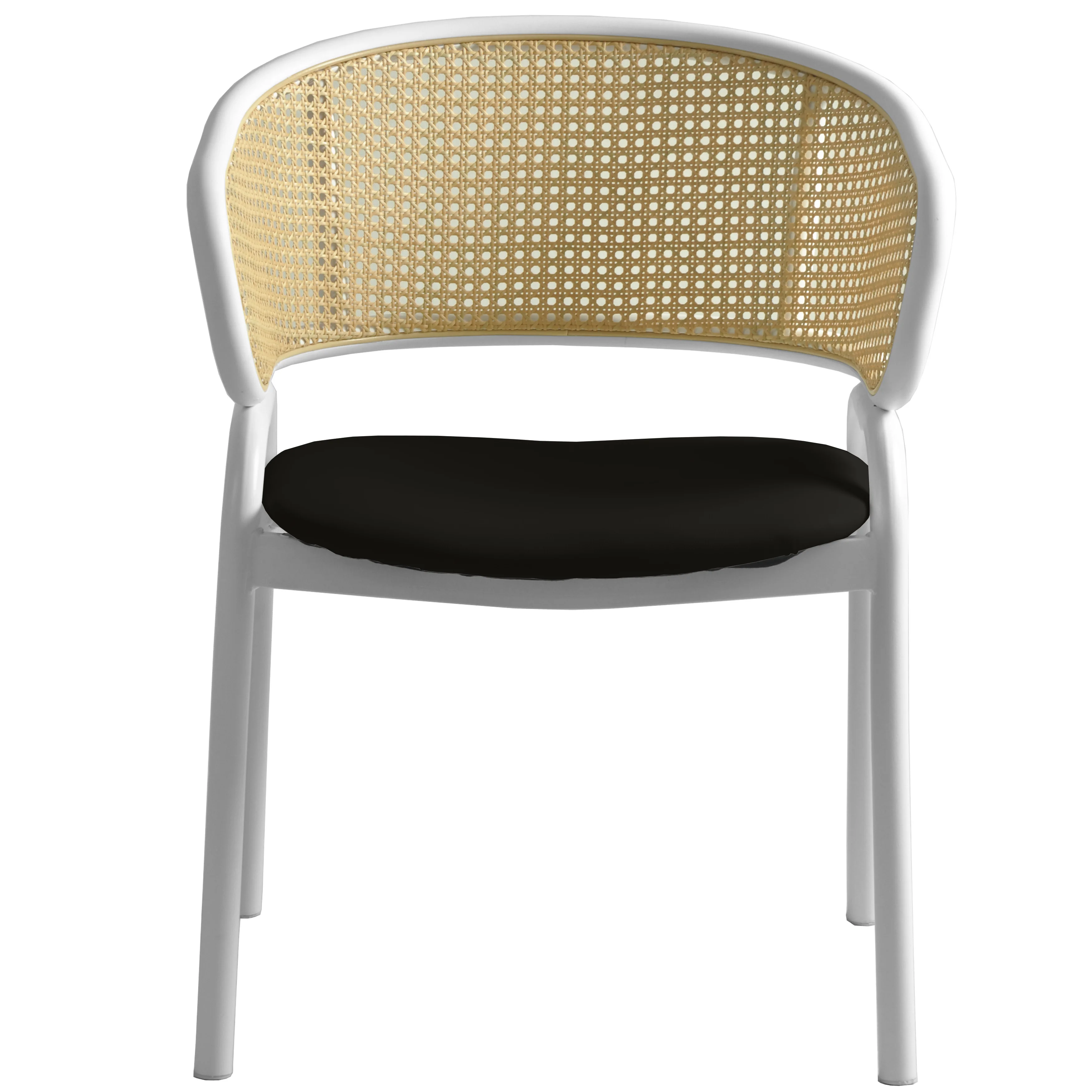 Ervilla - Dining Chair - White frame in Black Leather