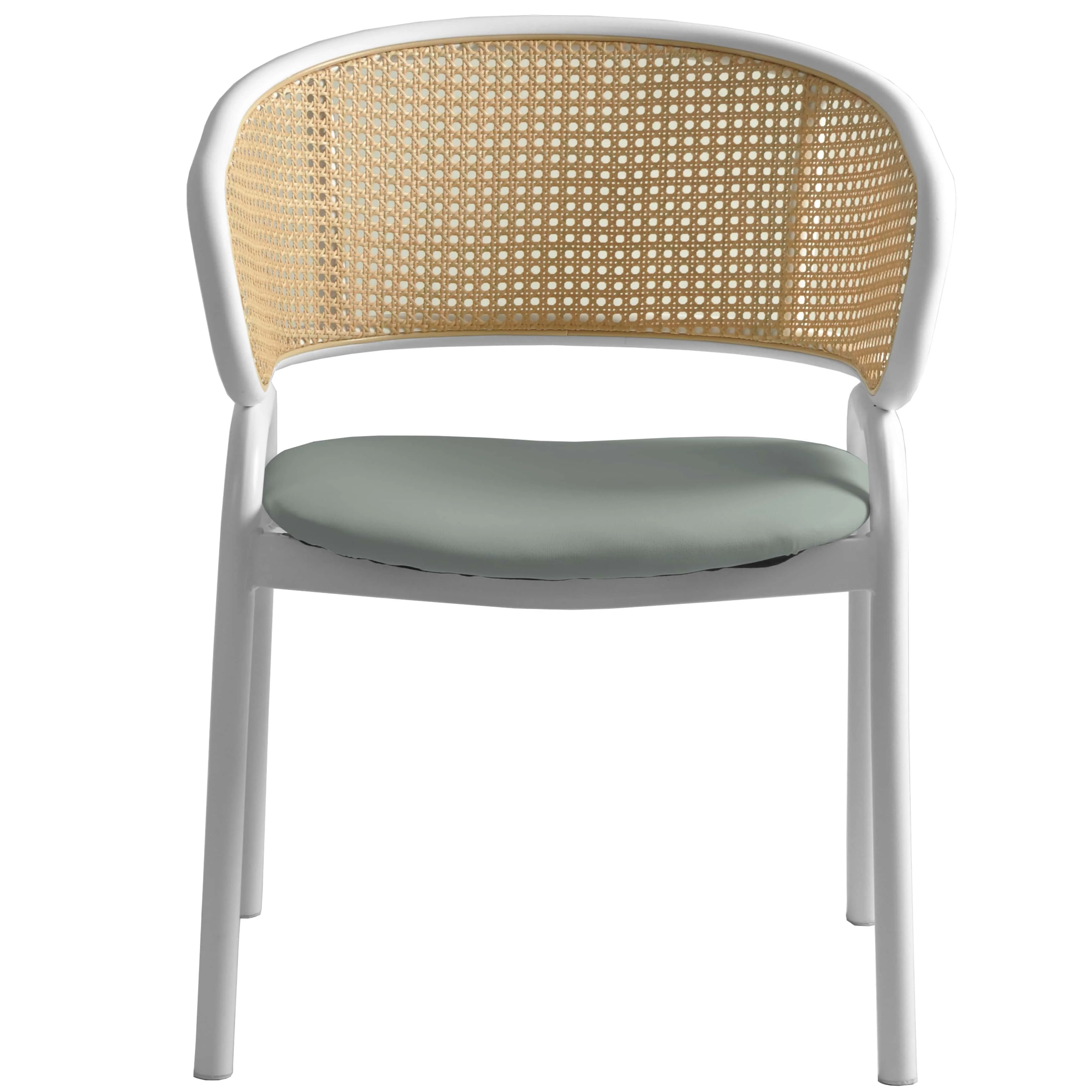 Ervilla - Dining Chair - White frame in Grey Leather Set of 4