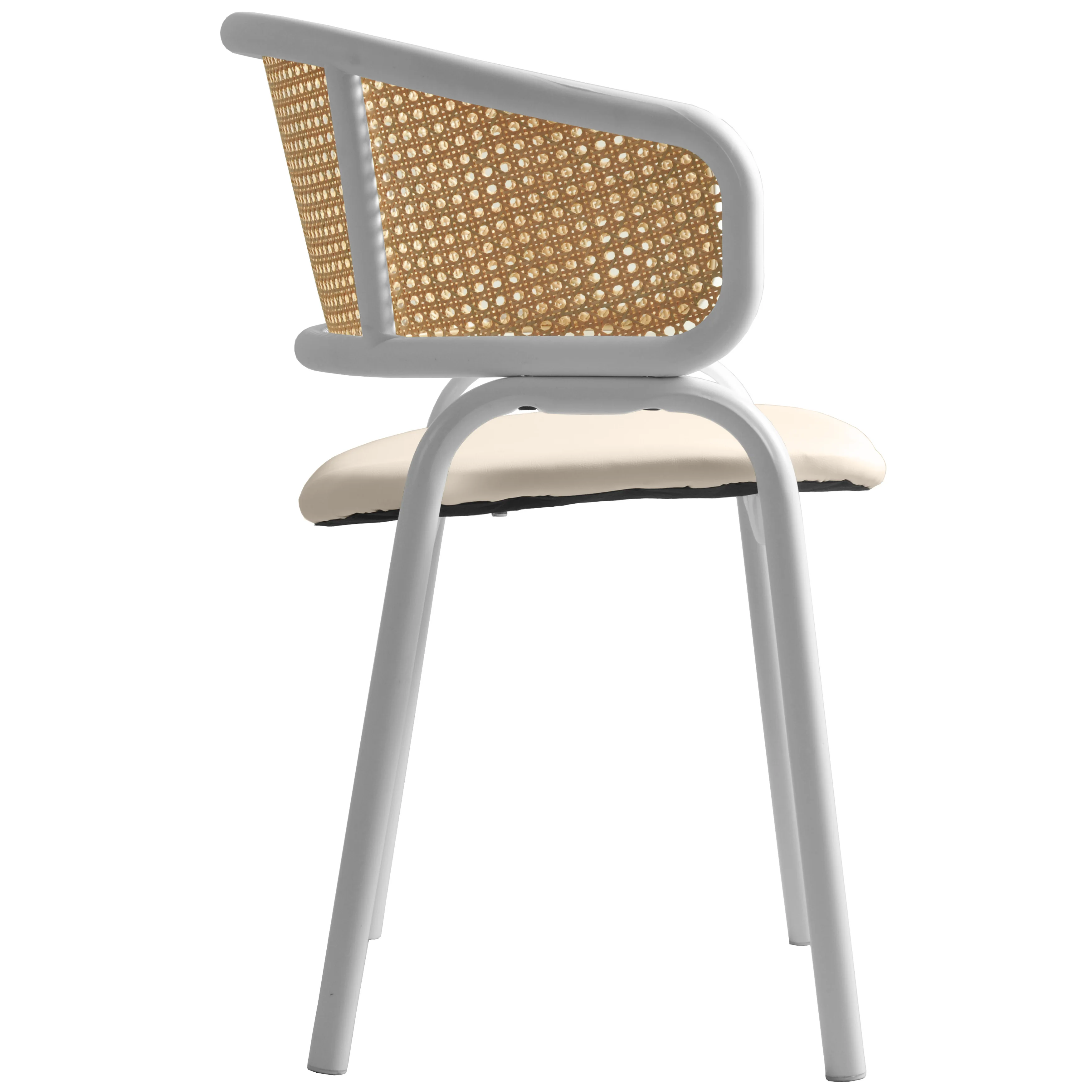 Ervilla - Dining Chair - White frame in White Leather