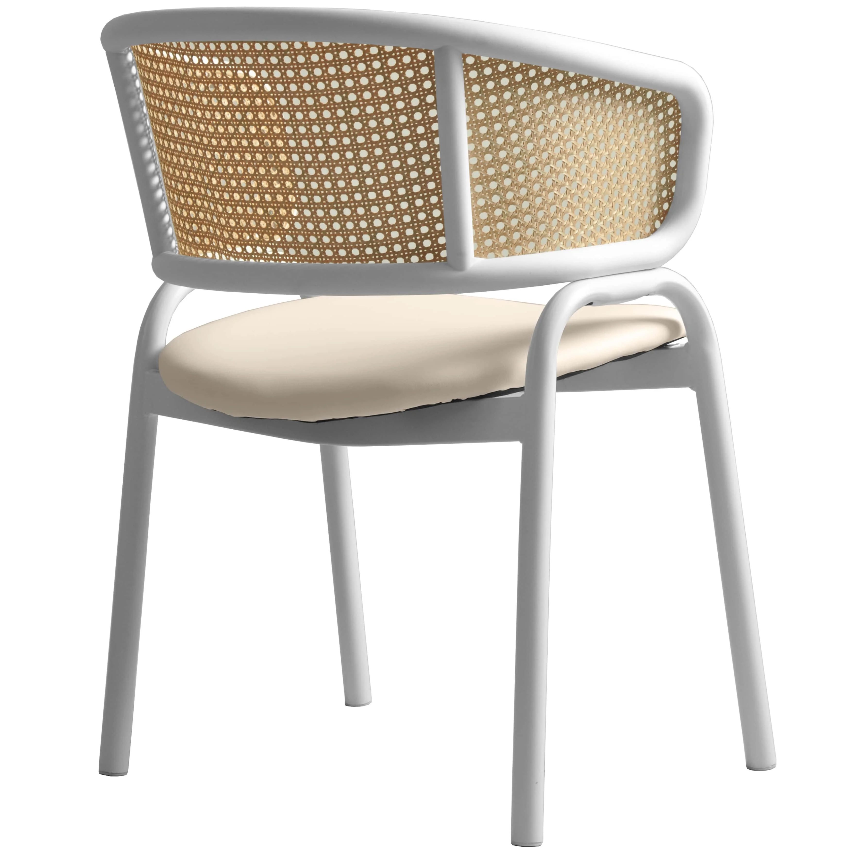 Ervilla - Dining Chair - White frame in White Leather Set of 2