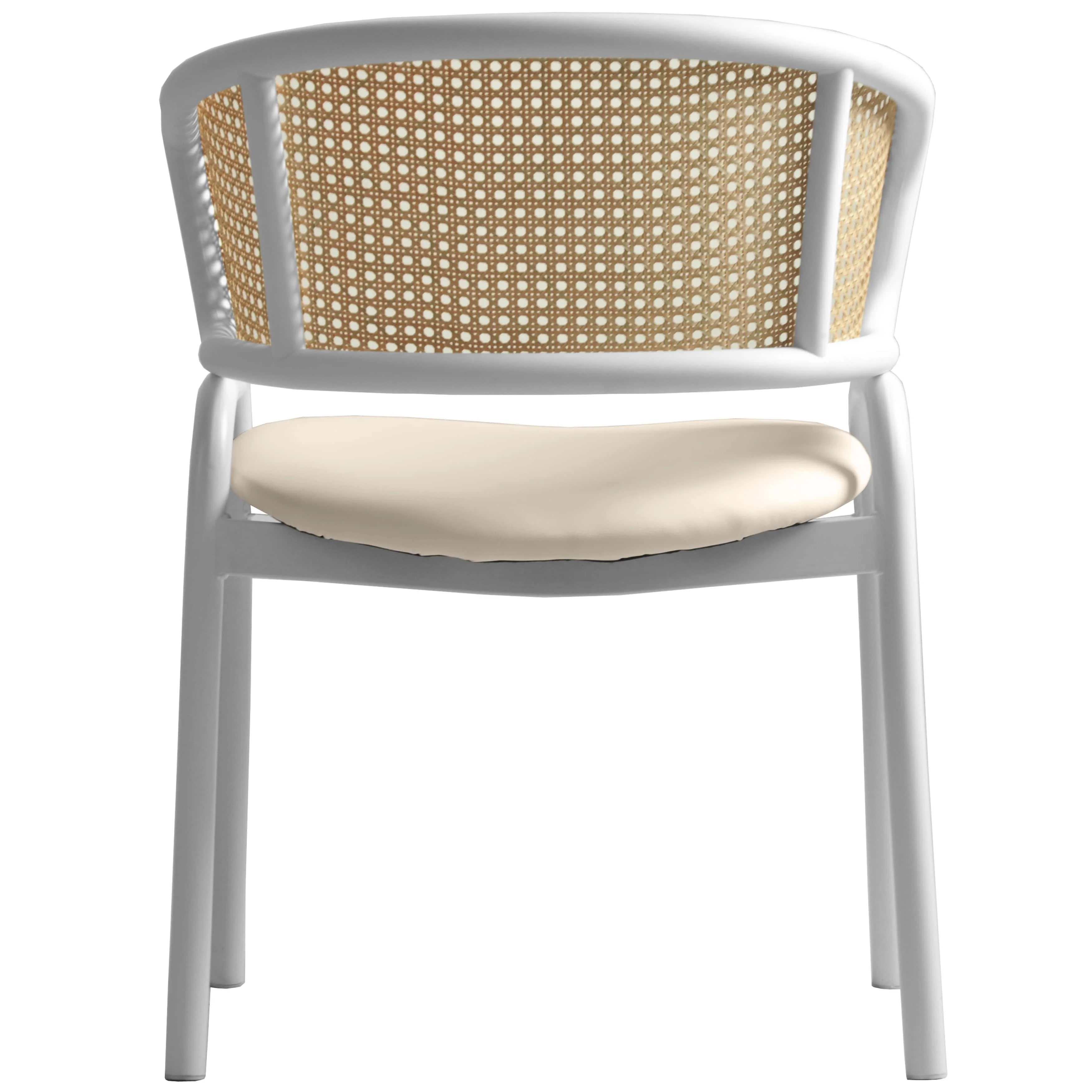 Ervilla - Dining Chair - White frame in White Leather Set of 4