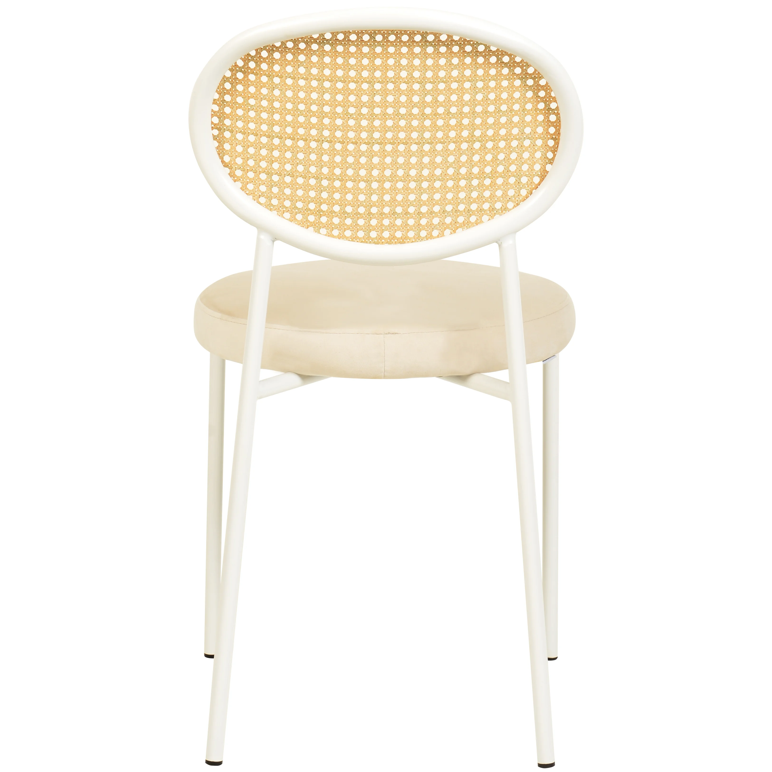 Euston Collection Modern Dining Chair White Frame In Beige - Set of 2