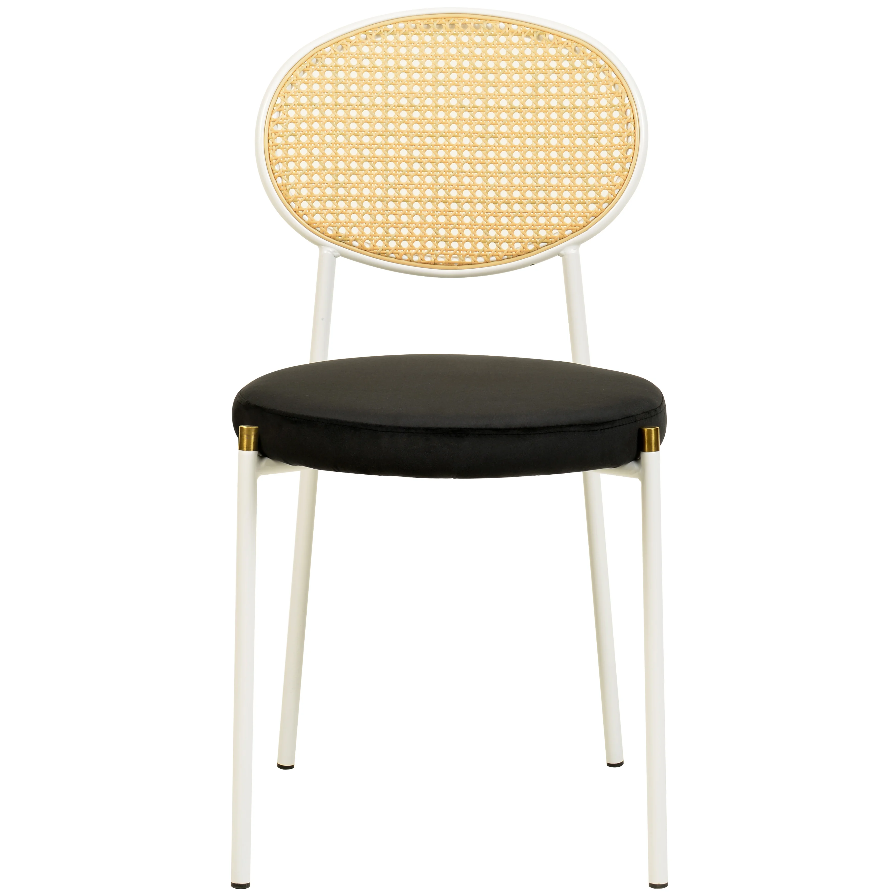 Euston Collection Modern Dining Chair White Frame In black