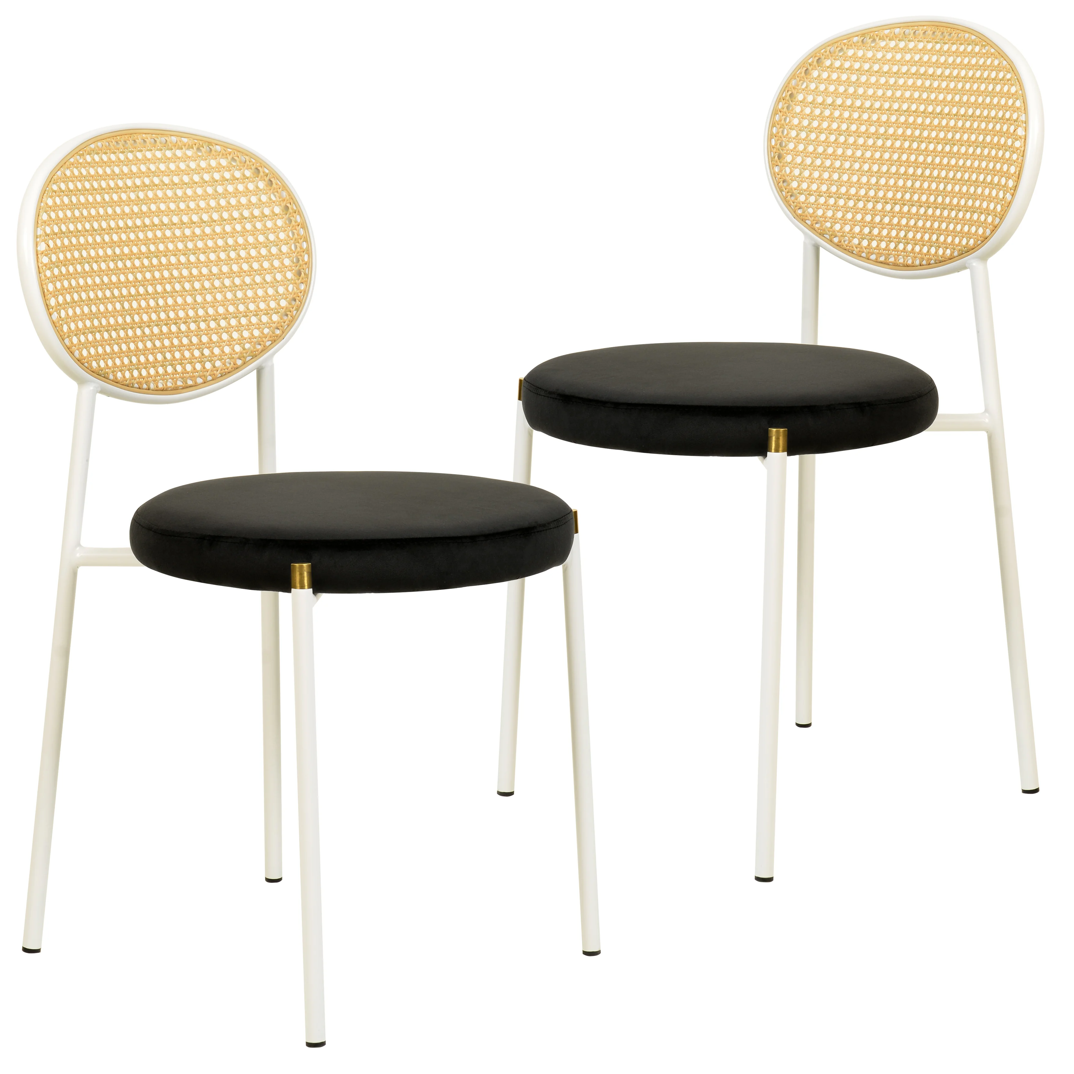 Euston Collection Modern Dining Chair White Frame In black - Set of 2