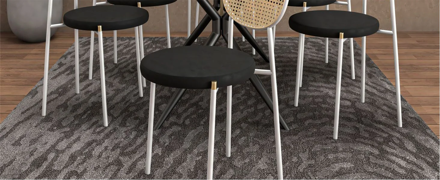 Euston Collection Modern Dining Chair White Frame In black - Set of 2