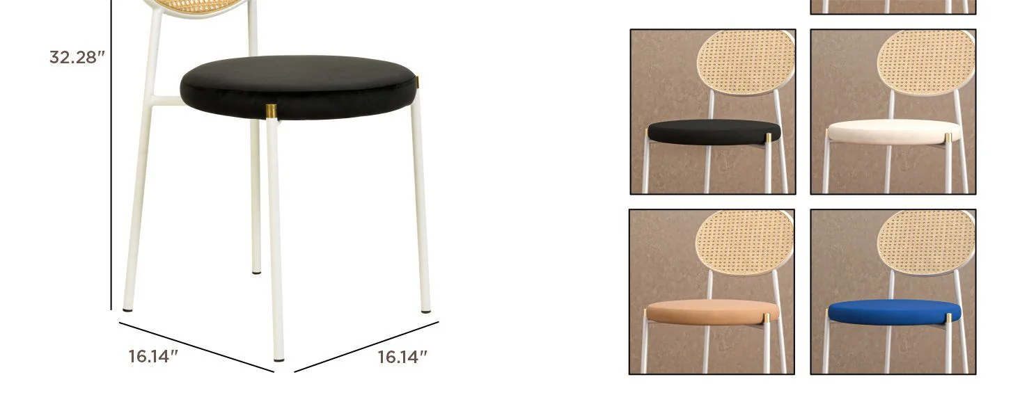 Euston Collection Modern Dining Chair White Frame In black - Set of 4