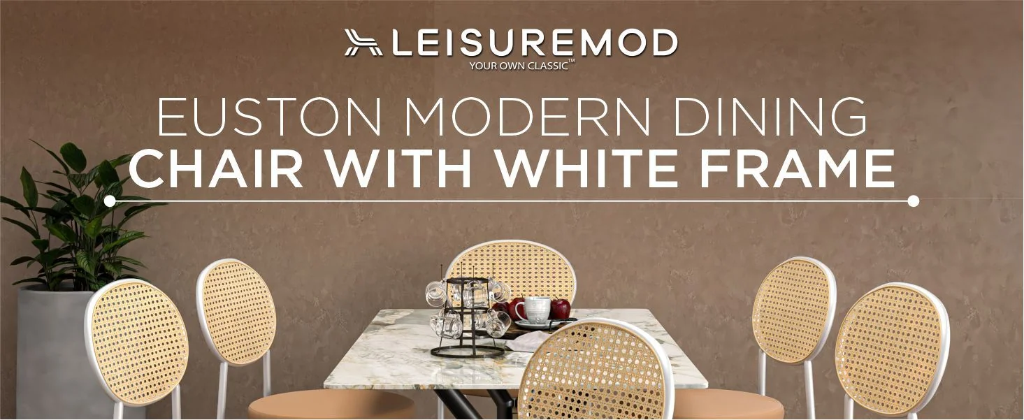 Euston Collection Modern Dining Chair White Frame In Brown