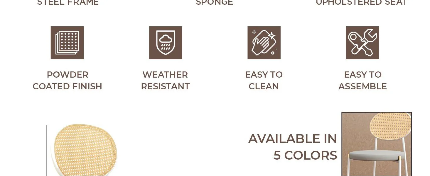 Euston Collection Modern Dining Chair White Frame In Brown - Set of 4