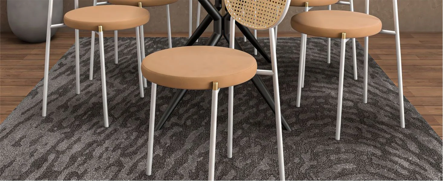 Euston Collection Modern Dining Chair White Frame In Brown - Set of 4