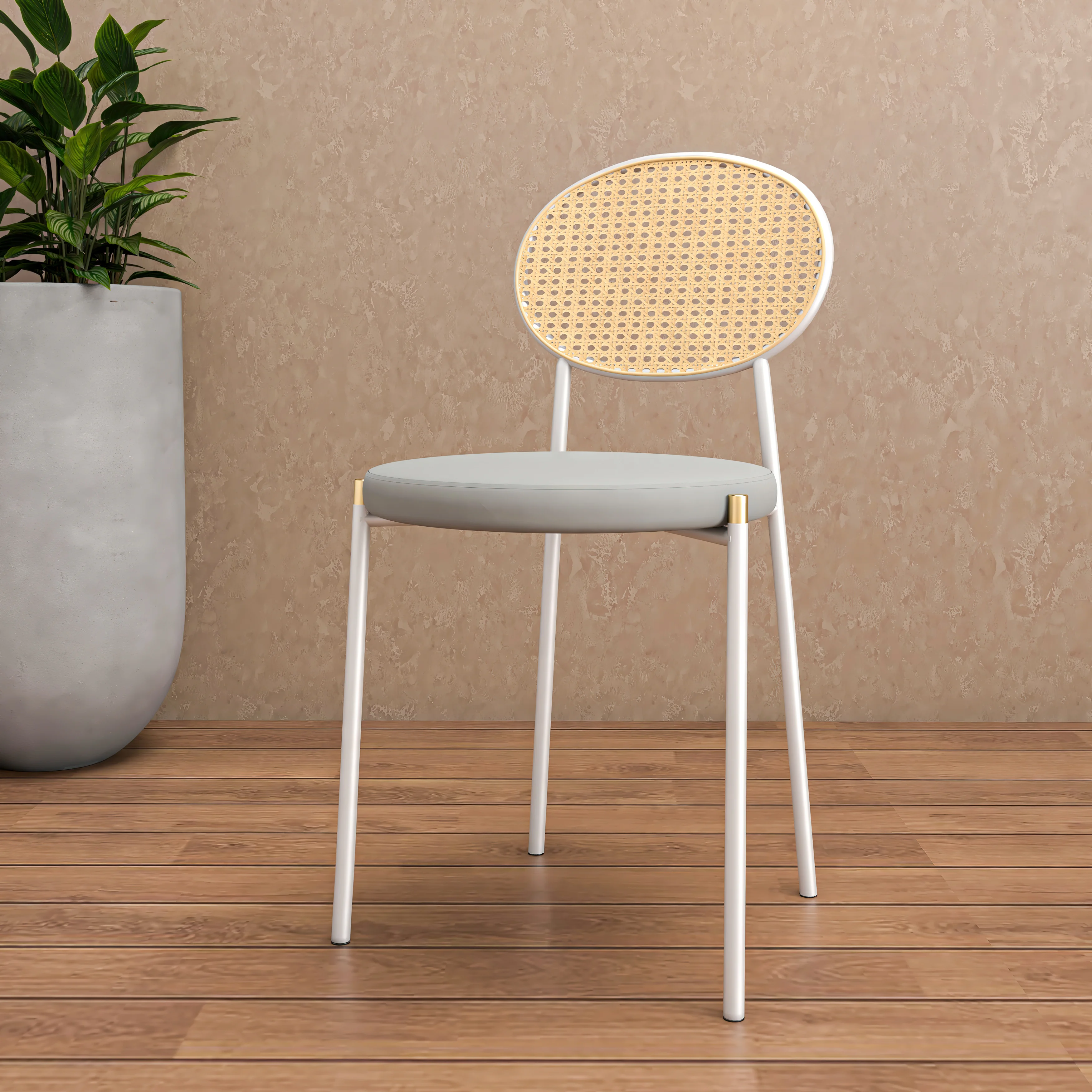 Euston Collection Modern Dining Chair White Frame In Grey