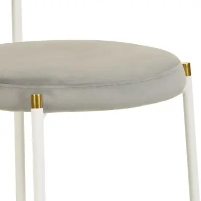 Euston Collection Modern Dining Chair White Frame In Grey - Set of 4