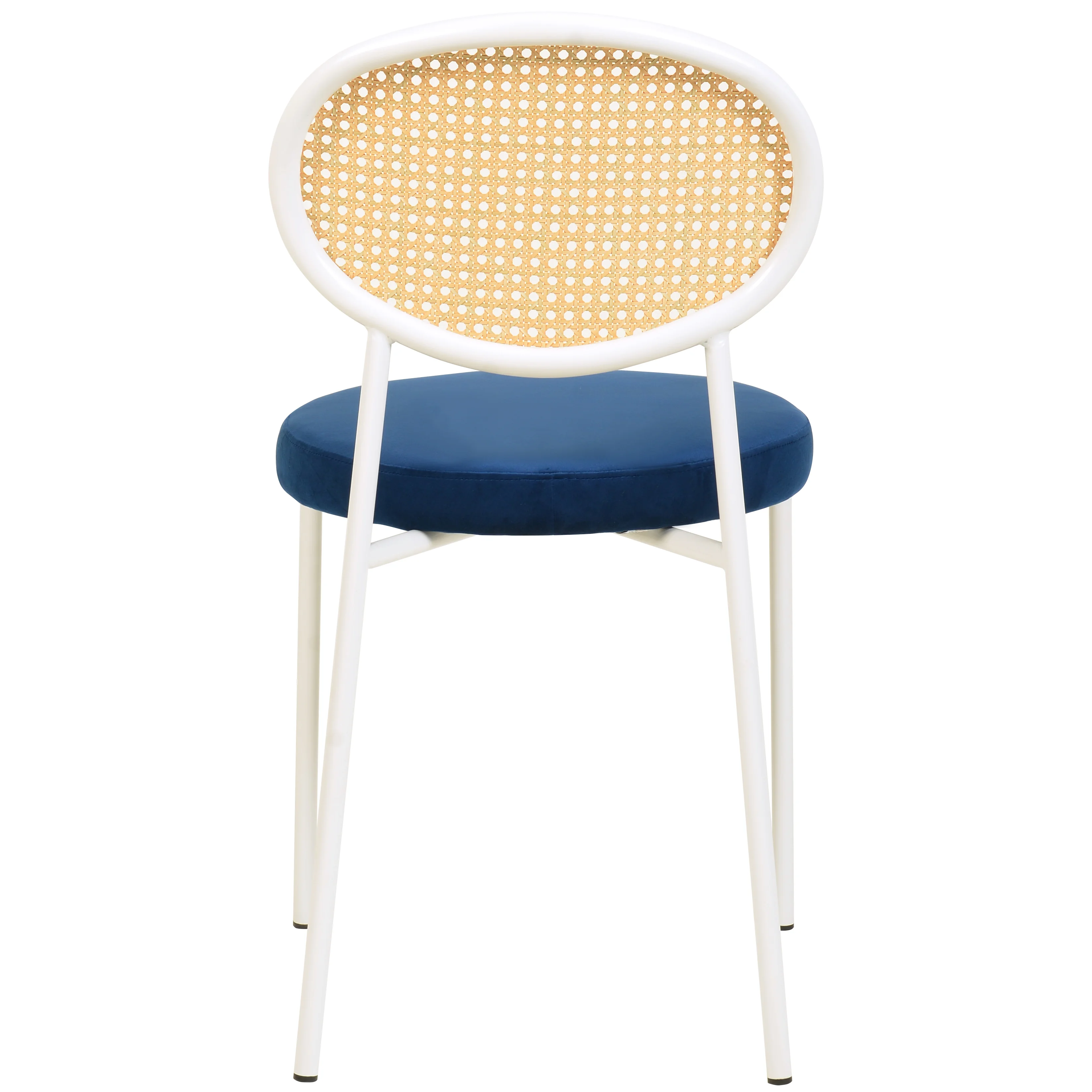 Euston Collection Modern Dining Chair White Frame In Blue